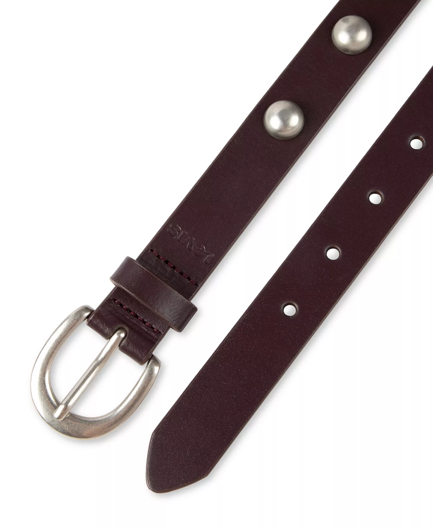Skinny Leather Belt - Brown - L