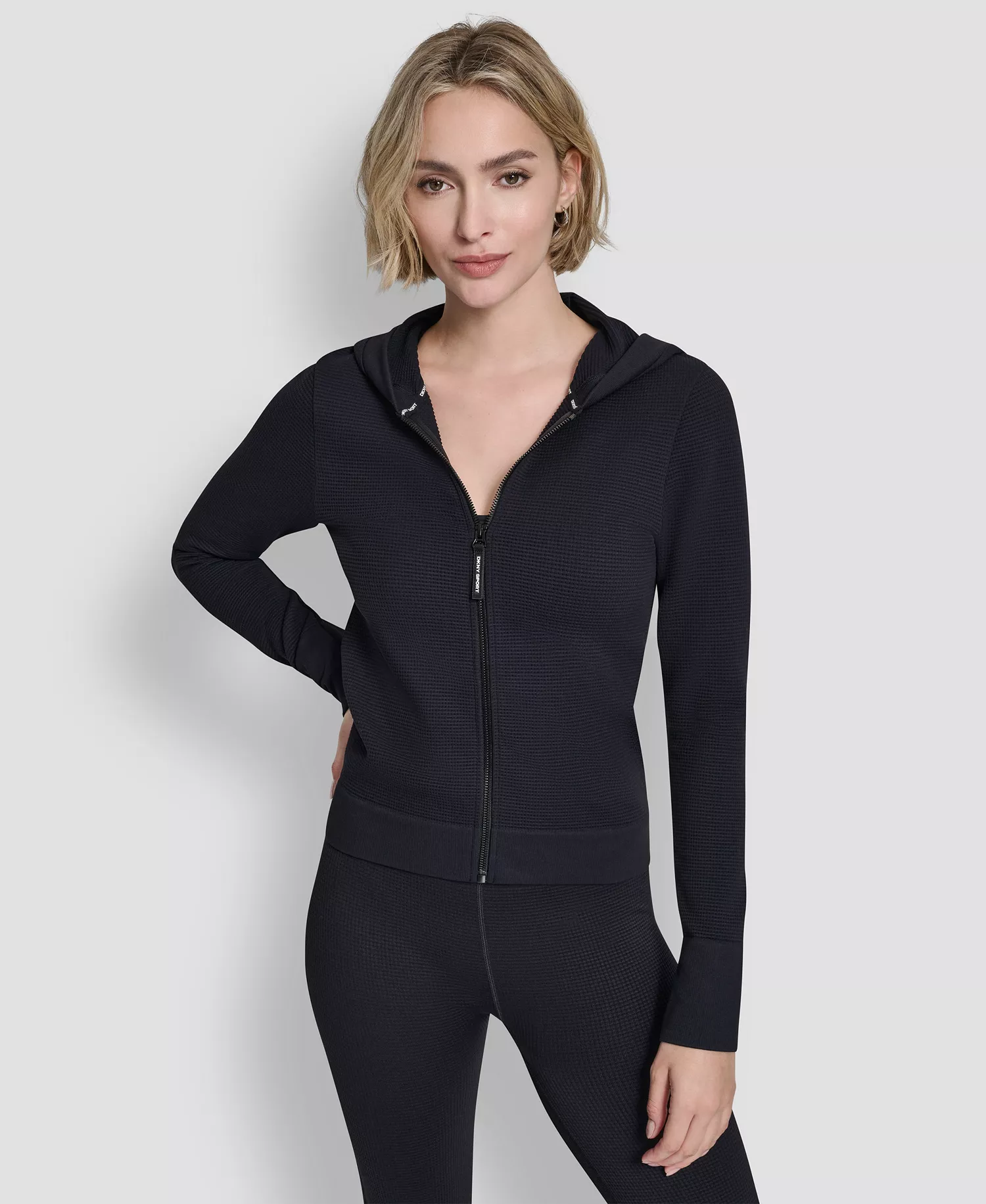 Women's Long-Sleeve Hoodie Jacket - Black - L