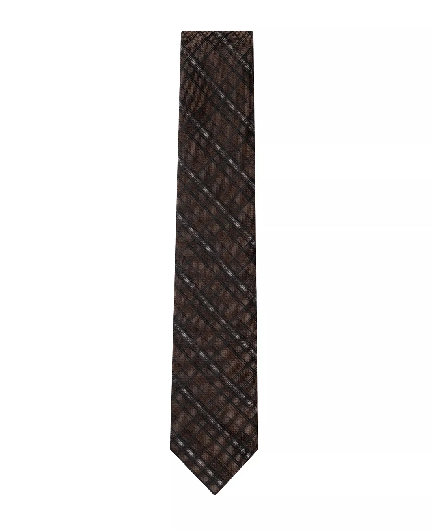 Men's Addison Plaid Tie - Brown - ONE SIZE