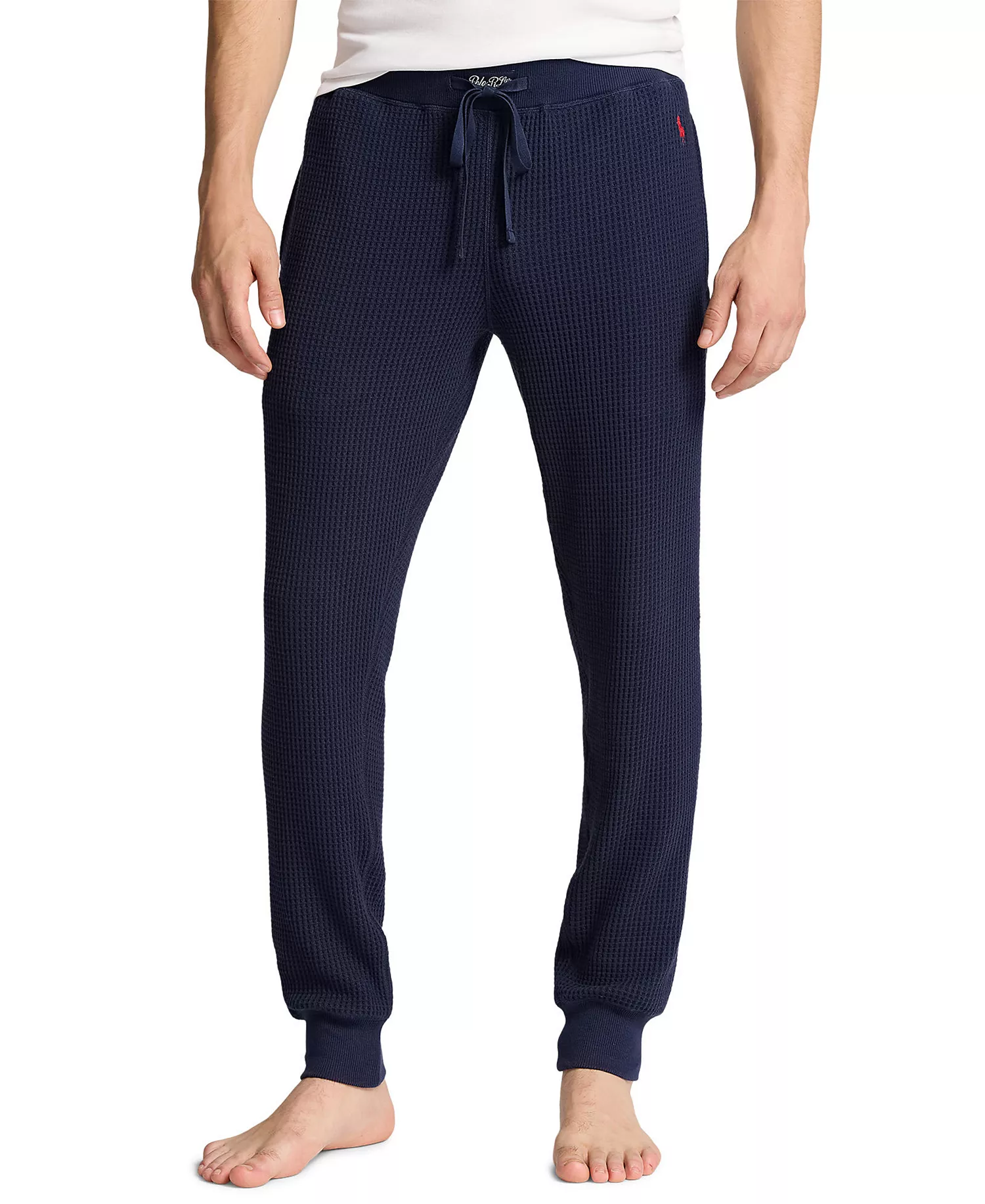 Men's Premium Thermal Jogger Pajama Pants - Cruise Navy/RL2000 Red Polo Player - L