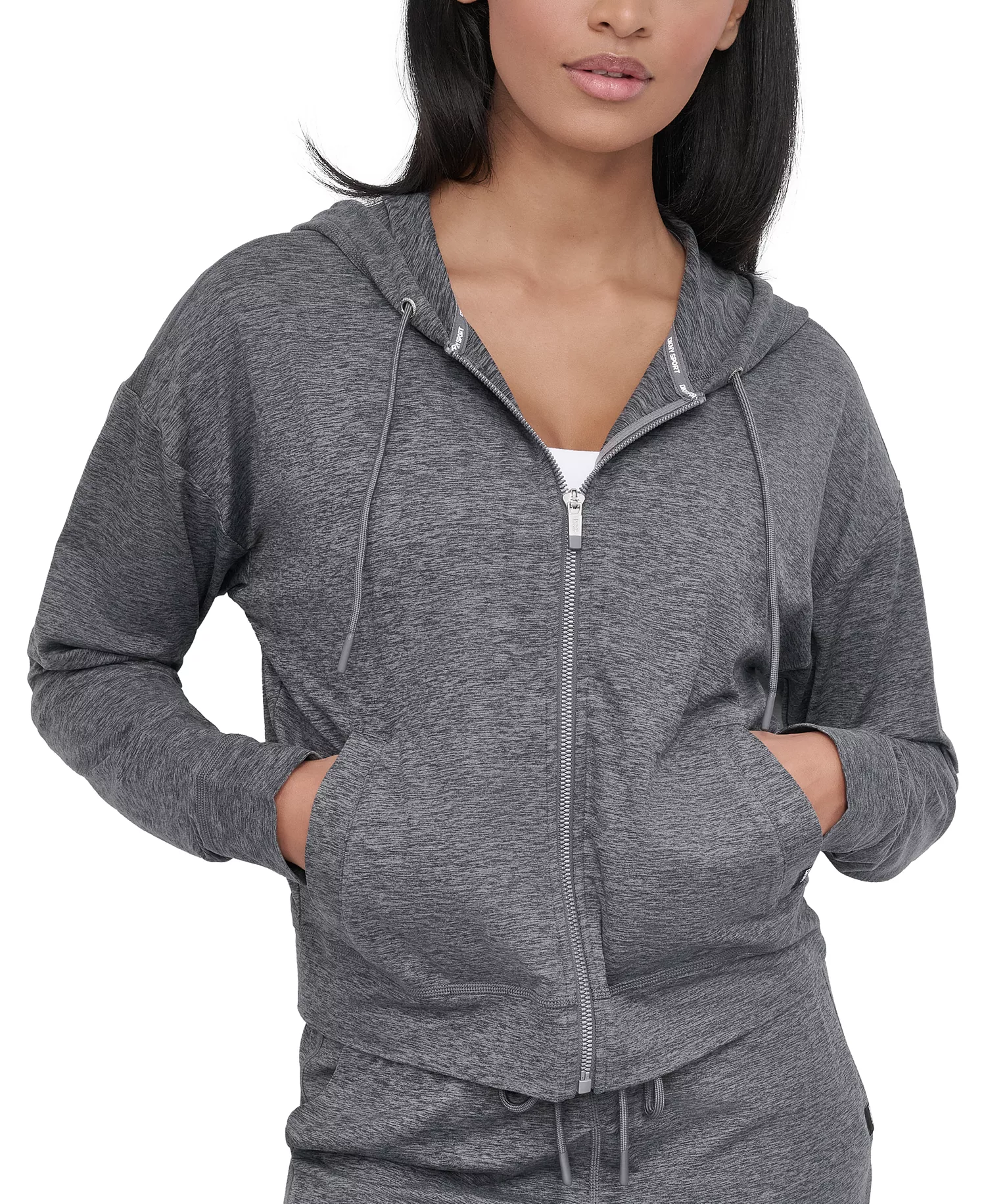 Sport Women's Spacedye Full-Zip Long-Sleeve Hoodie - Black Spacedye - M