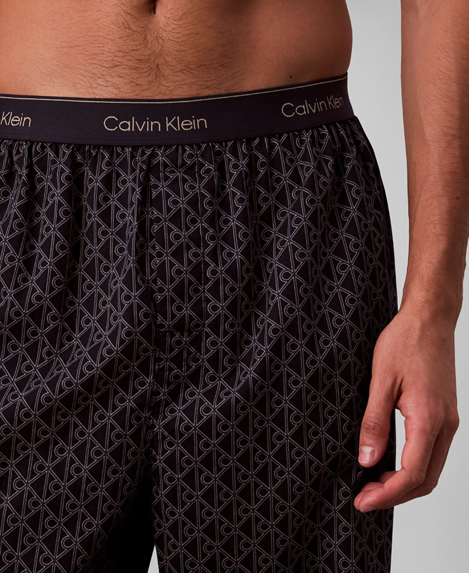 Men's Elastic Waistband Sleep Pants - Bijou Modern Emblem Outline, Sky Captain - L