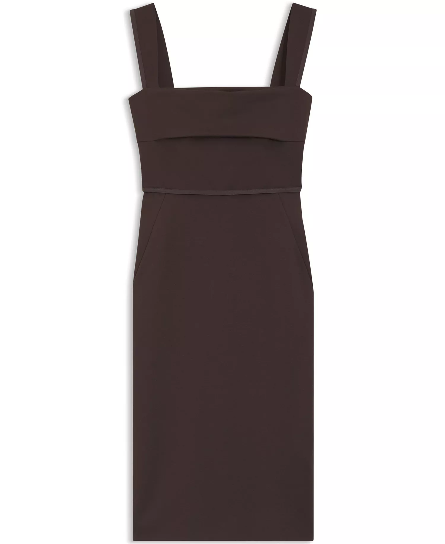 BOSS by Women's Slim-Fit Jersey Layered Detail Dress - Dark Brown - 10