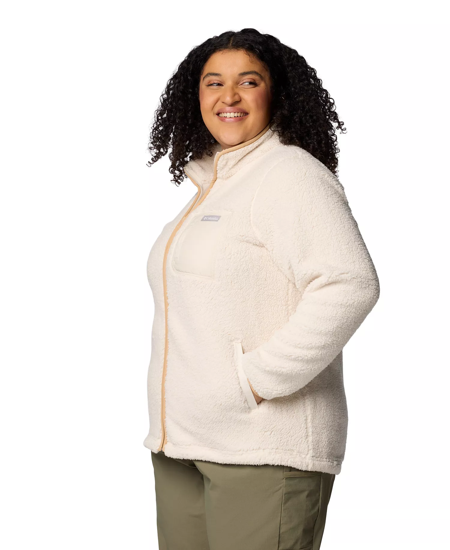 Plus Size West Bend Full Zip II Fleece Jacket - Chalk - 1X