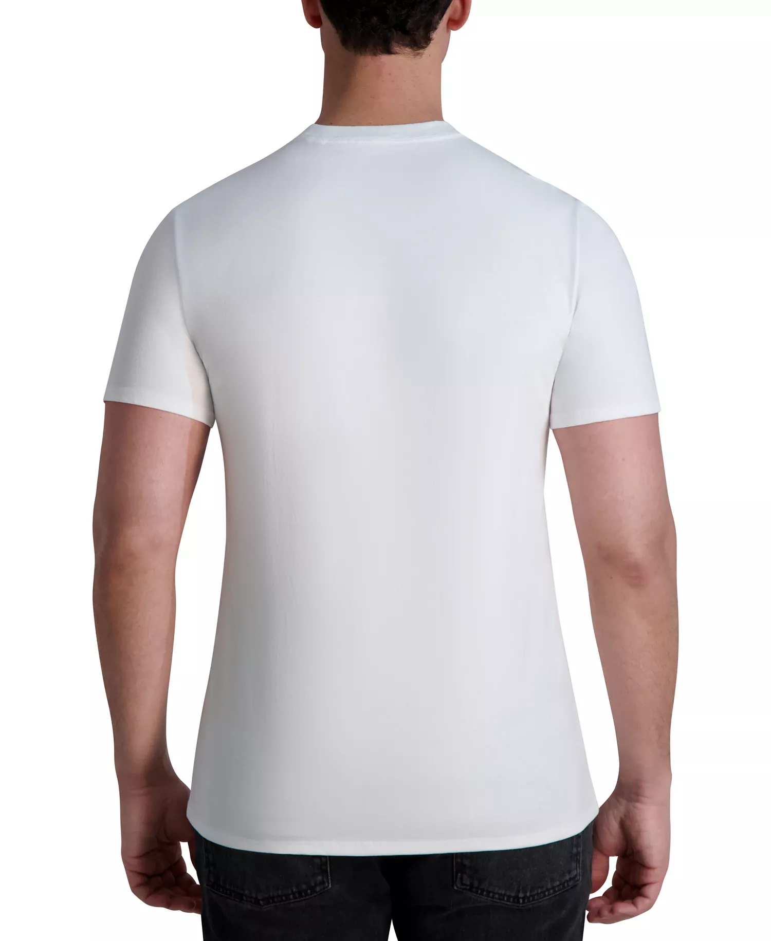 Men's Short Sleeve Crewneck Racing Stripe Logo T-Shirt - White - L