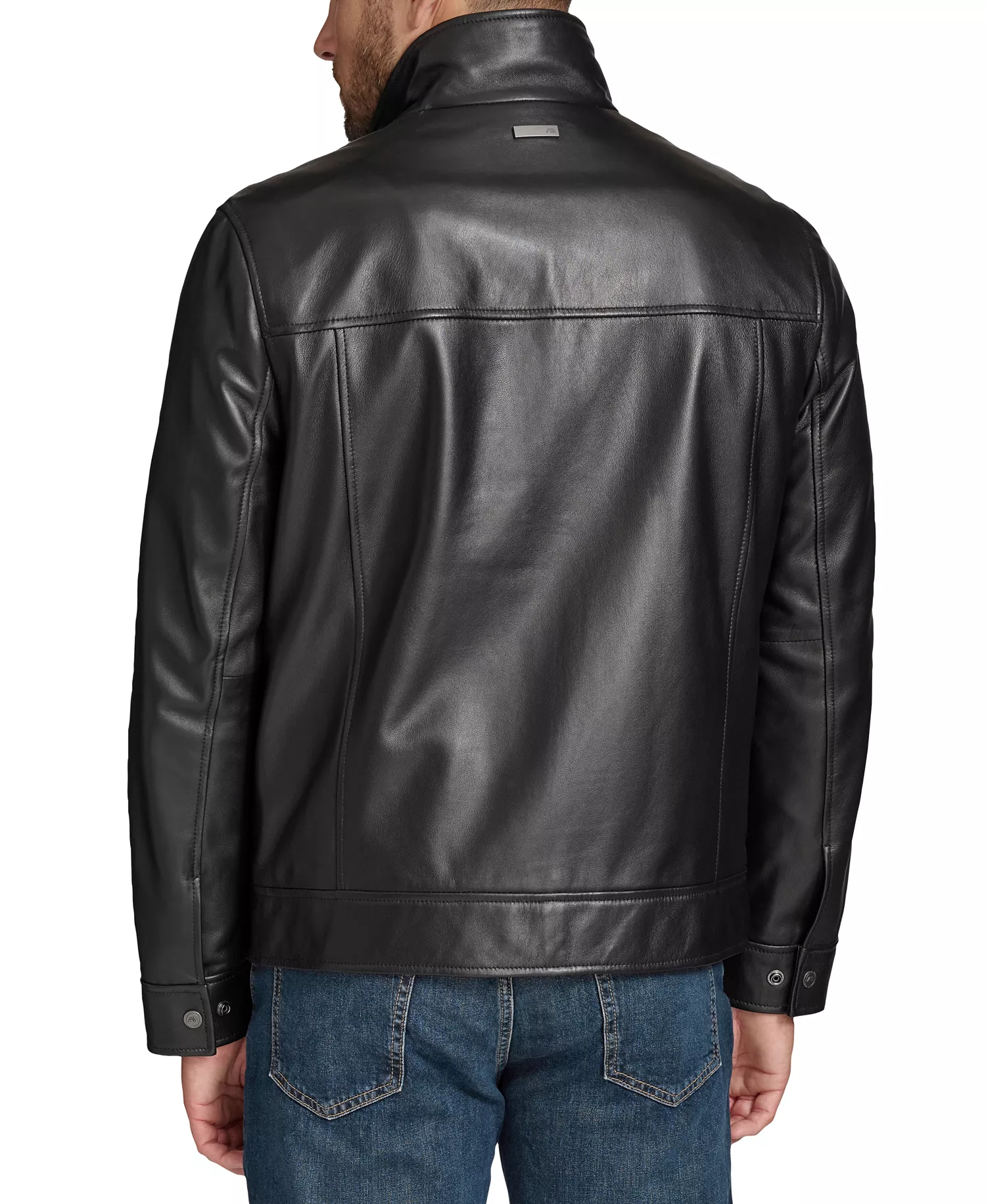 Men's Winton Leather Jacket - Black - L