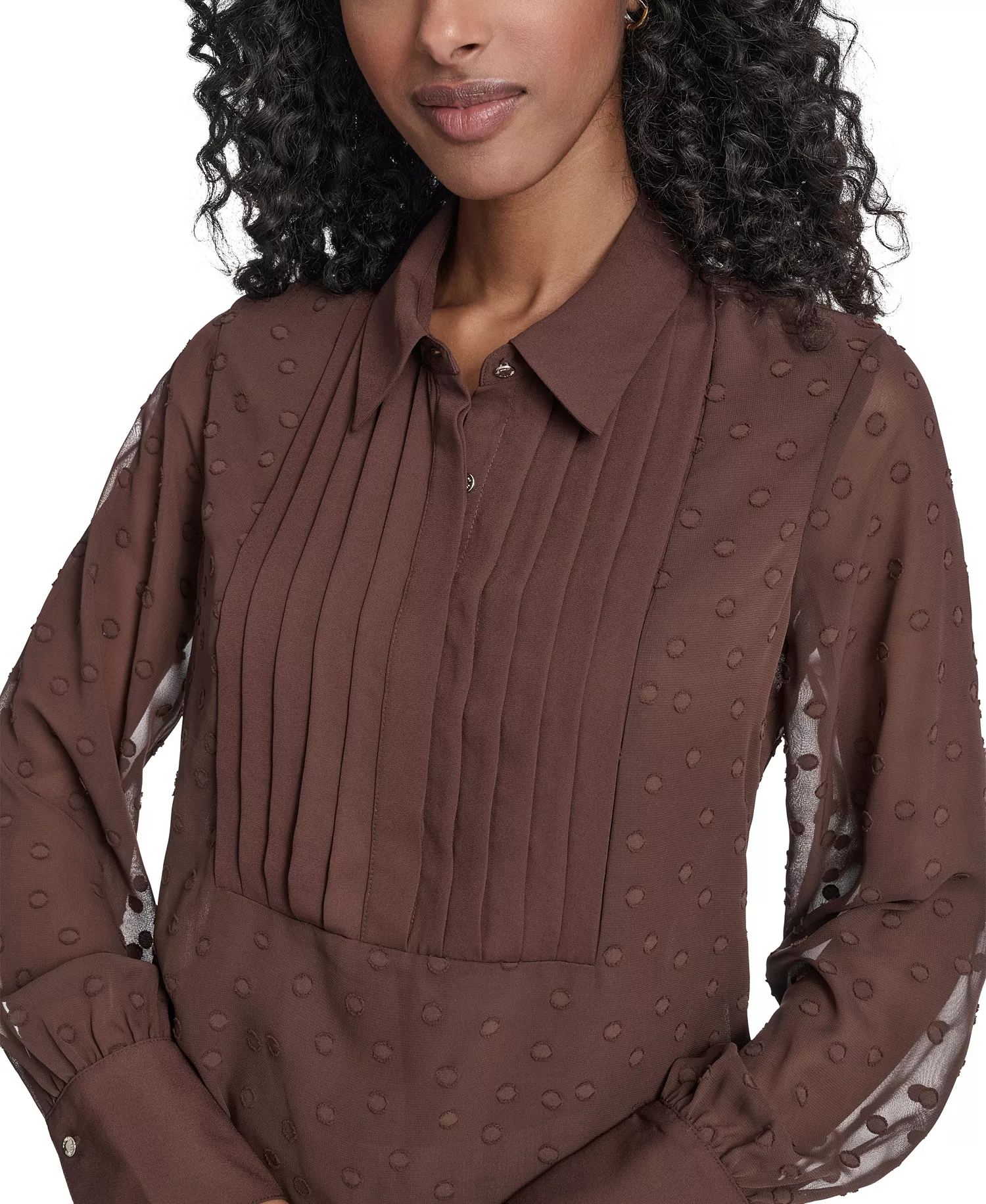 Women's Clip Dot Pleated Bib Top - Chicory - L