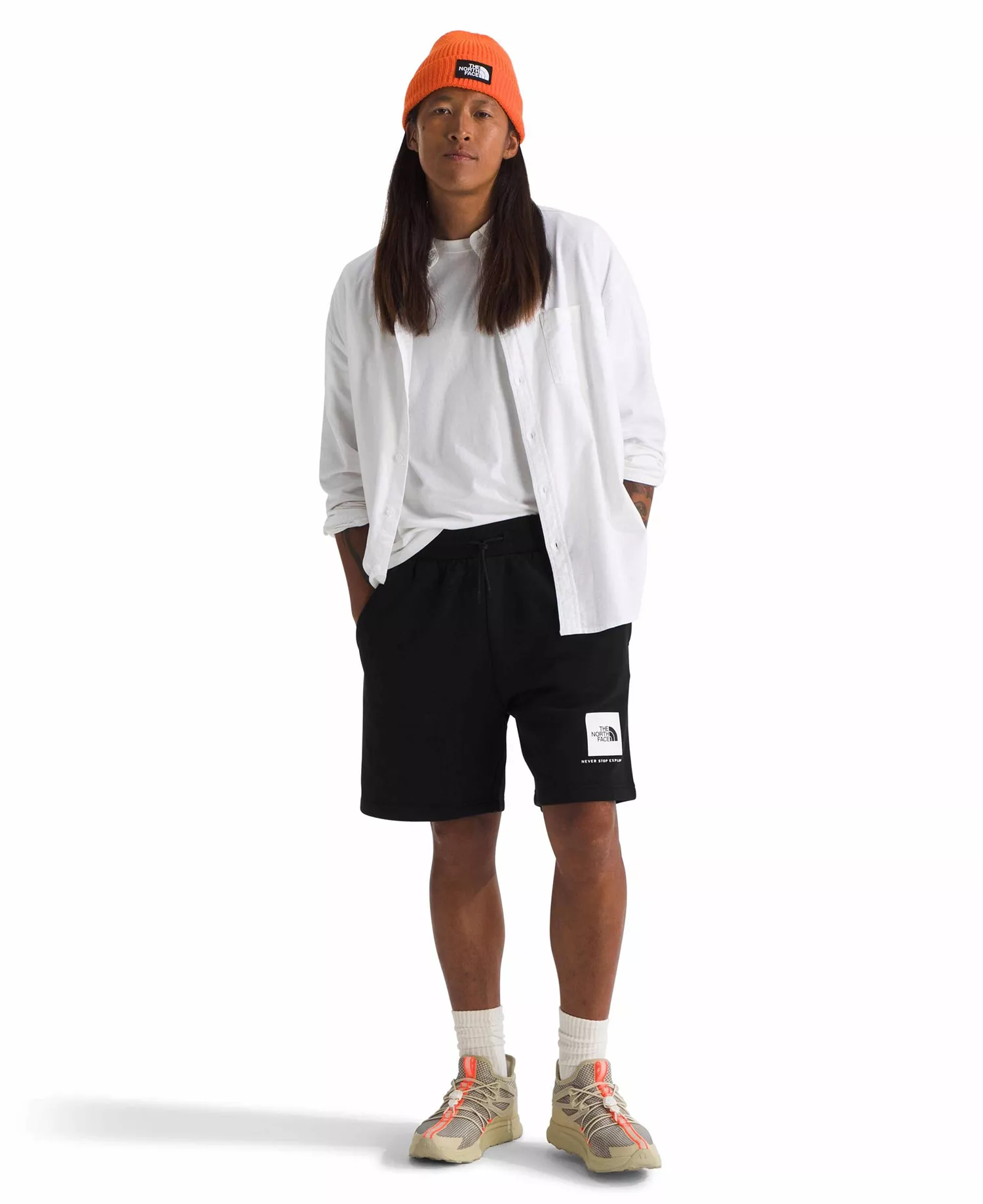 Men's Box Regular Shorts - Black, White - L Regular