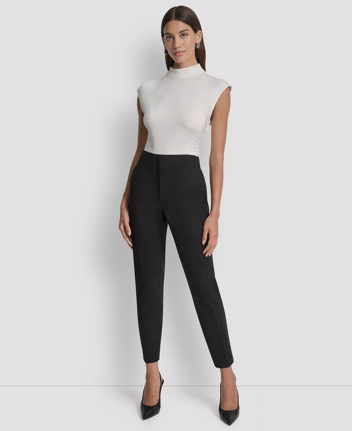 Women's Hollywood Slim-Leg Ponte Knit Pants - Black - 10