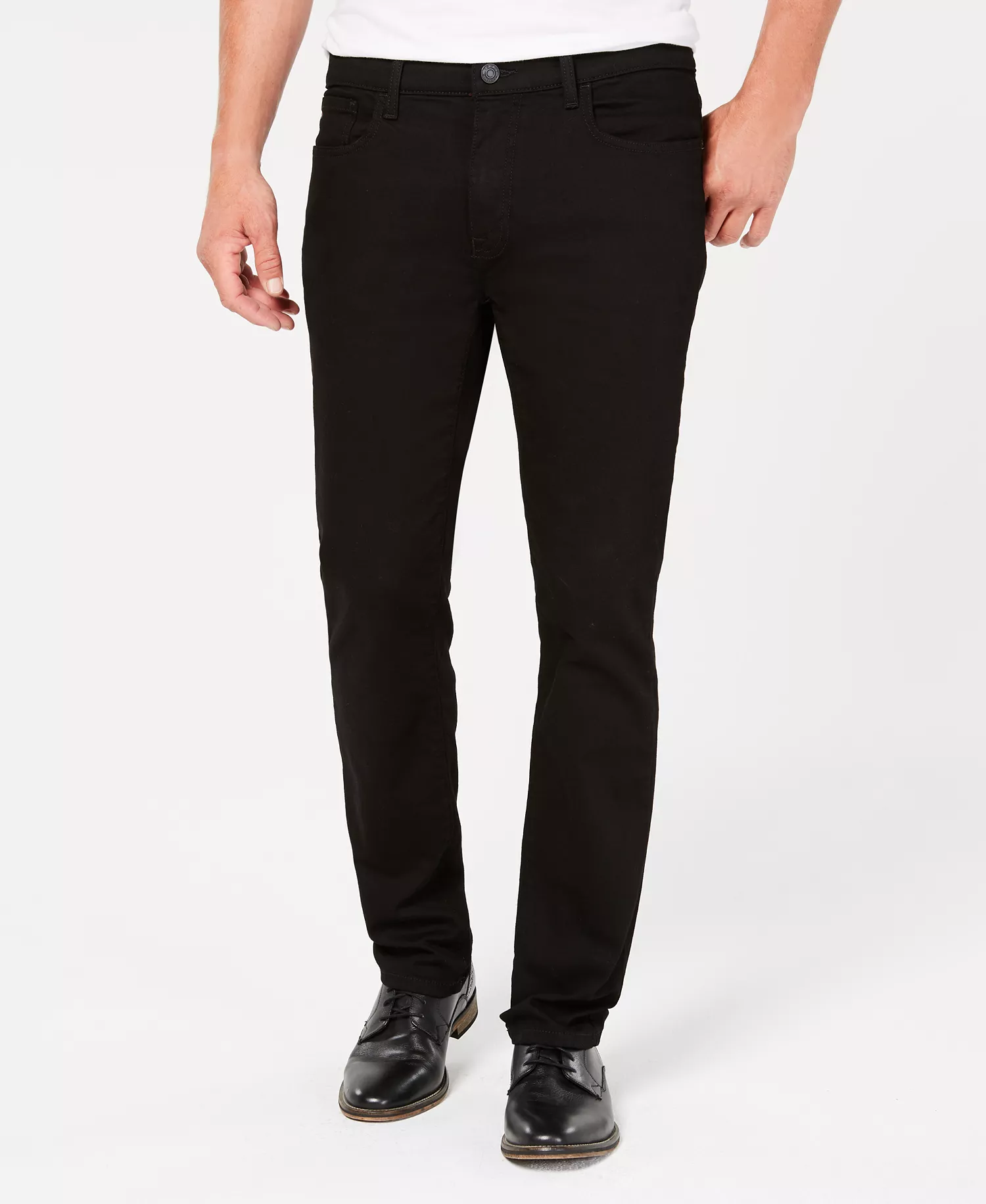 Men's Big & Tall Straight Fit Stretch Jeans - Black Denim - 38x36