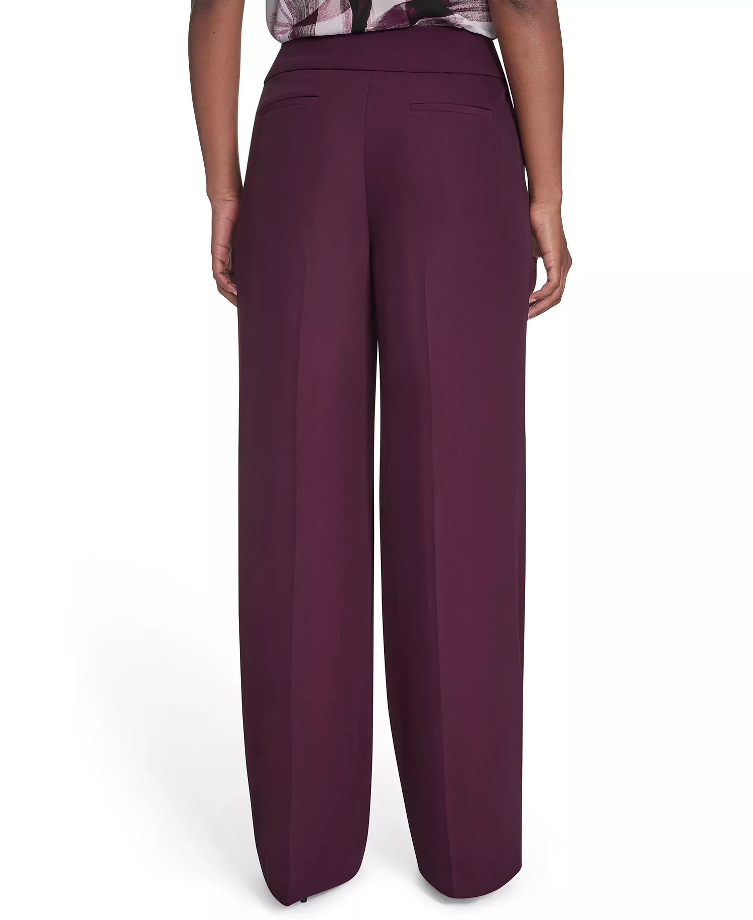Women's Wide Leg Pants - Aubergine - 2