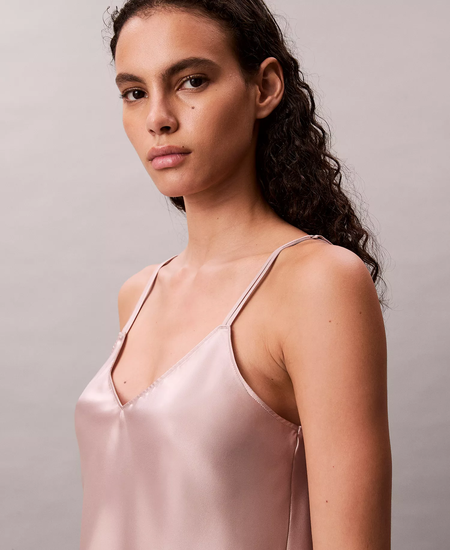 Women's Pull-On Adjustable Straps Satin Camisole-QS7499 - Cedar - L