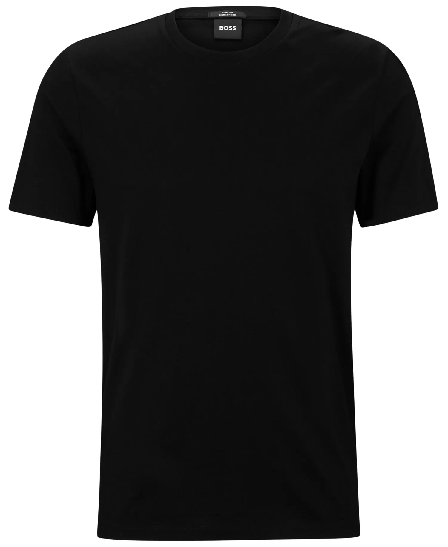 Men's Slim-Fit Mercerized-Cotton T-shirt - Black - 2XL