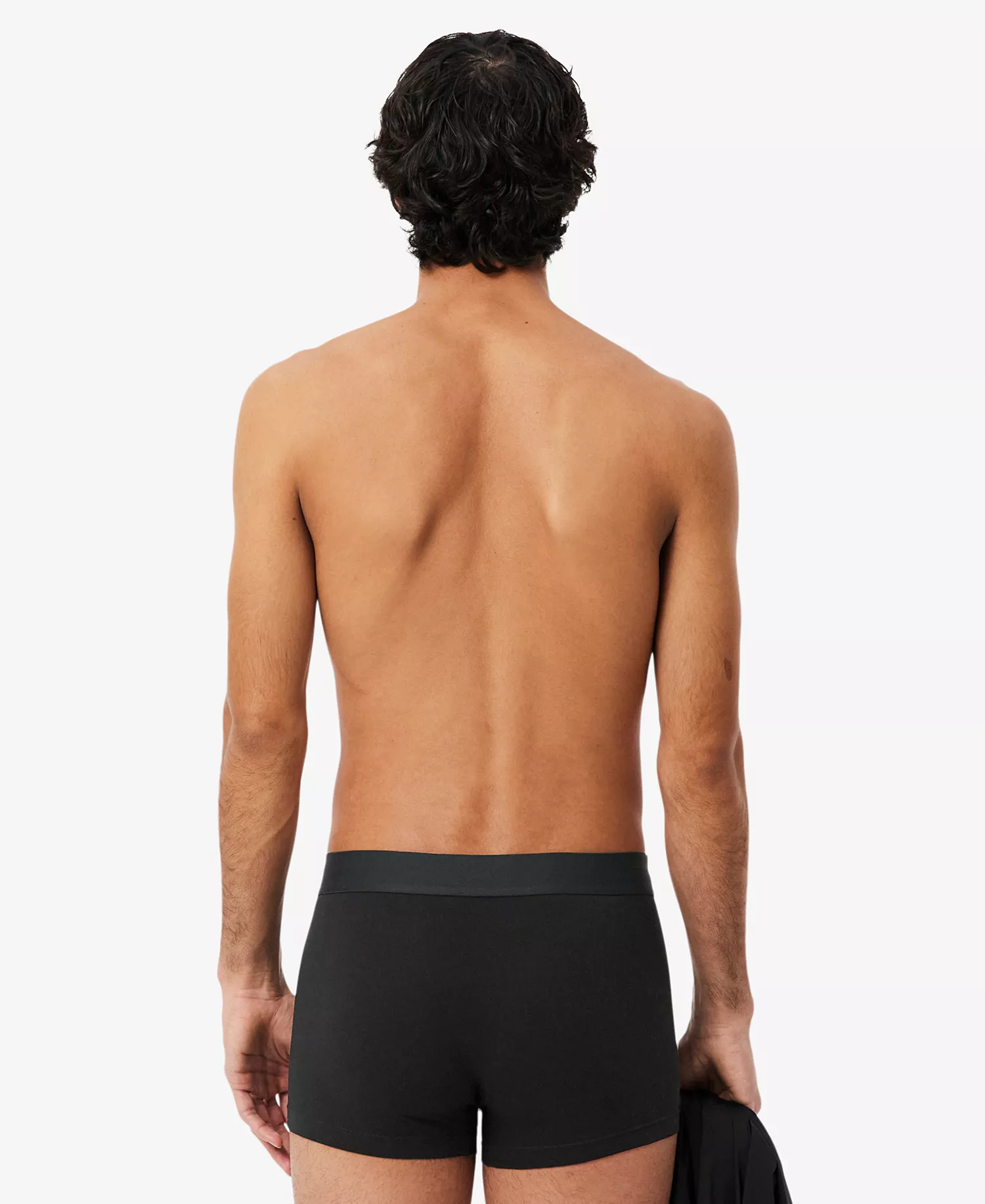 Men's Elastic Waistband Trunks, 3-Pack - Black - L