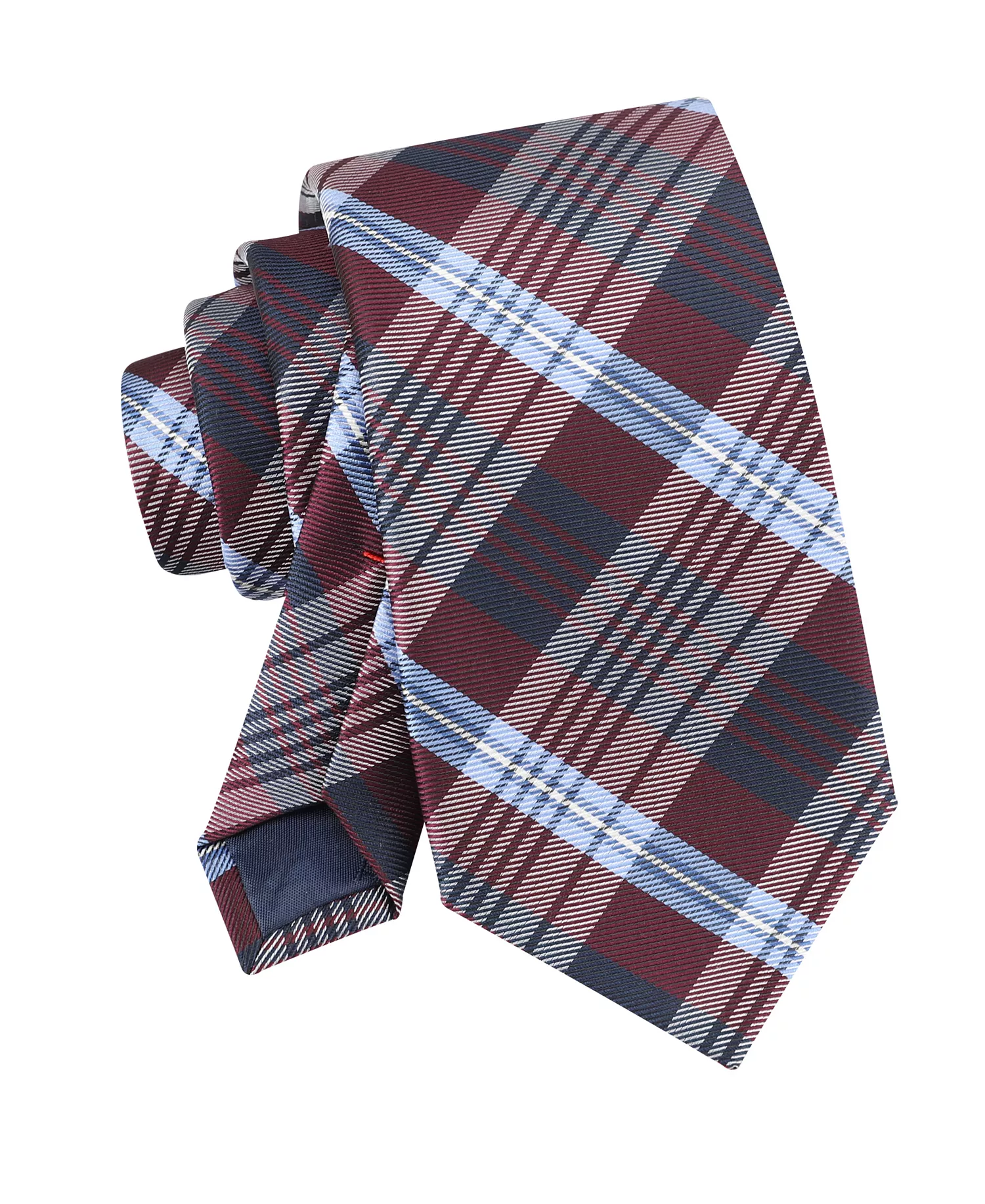 Men's Grayson Classic Plaid Tie - Burgundy - ONE SIZE
