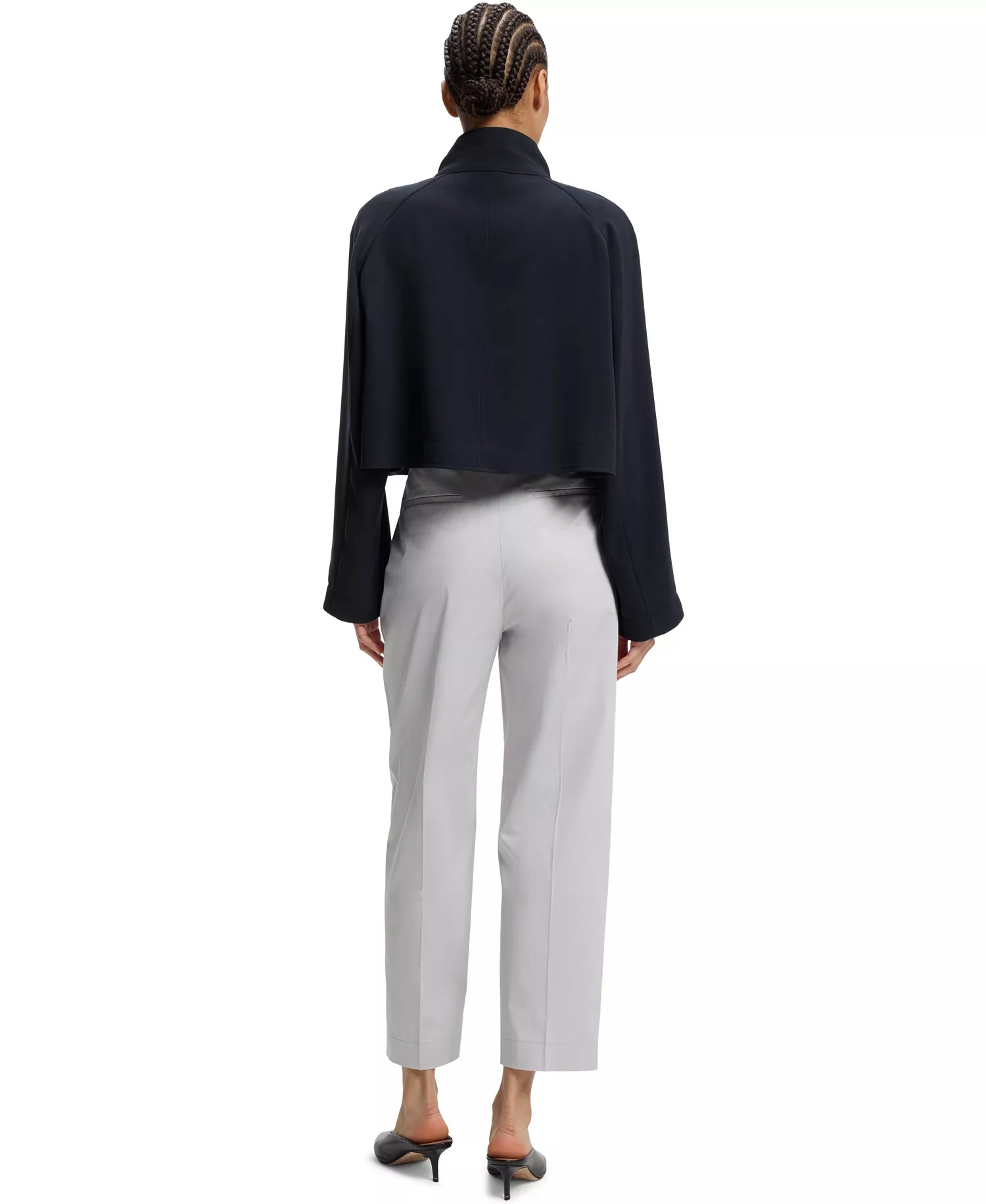 BOSS by Women's Wrinkle-Resistant Crepe Modern-Fit Blazer - Dark Blue - 10