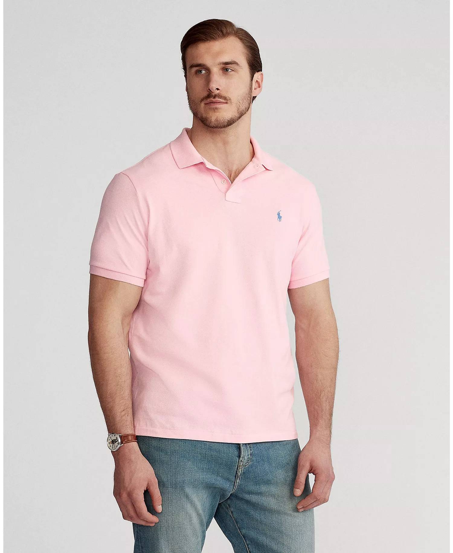 Men's Big & Tall Classic-Fit Soft Cotton Polo Shirt - Carmel Pink - 2LT