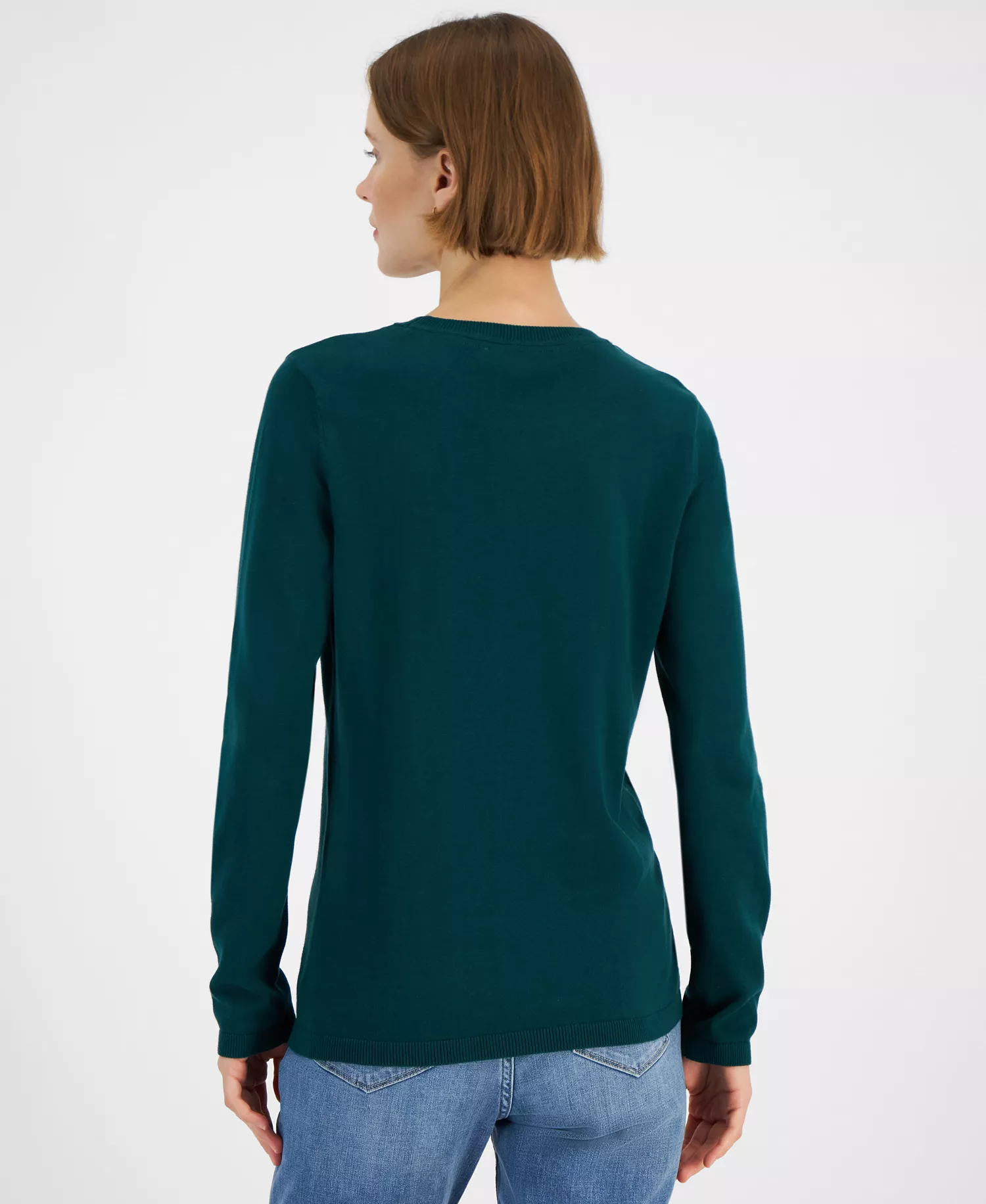 Women's Cotton Graphic Crewneck Sweater - Forest - Fox - M