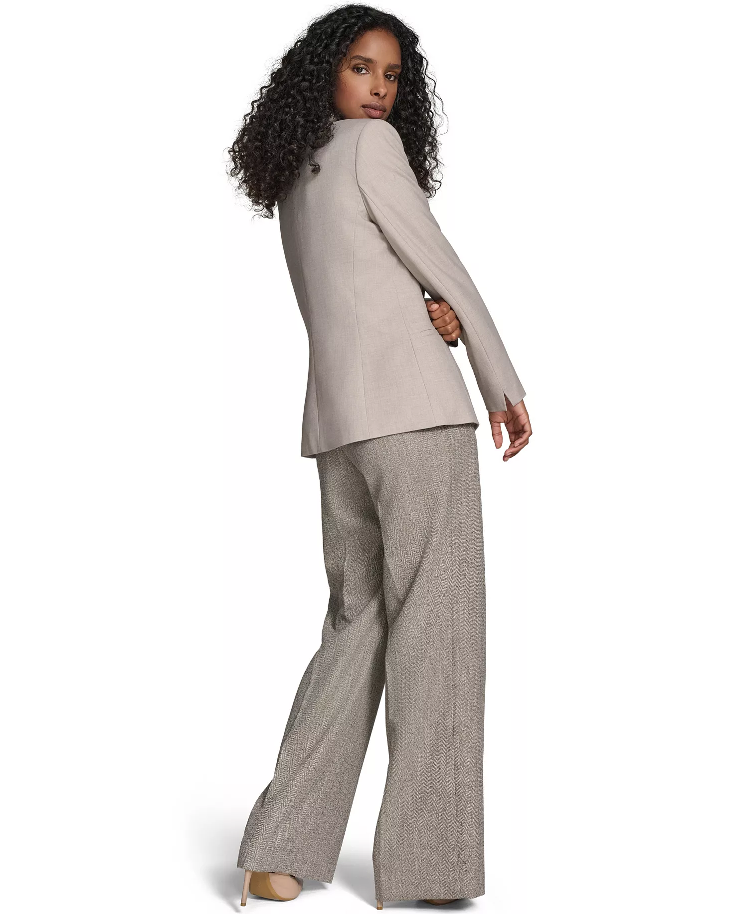 Petite Double Breasted Jacket - Oyster Multi - 10P