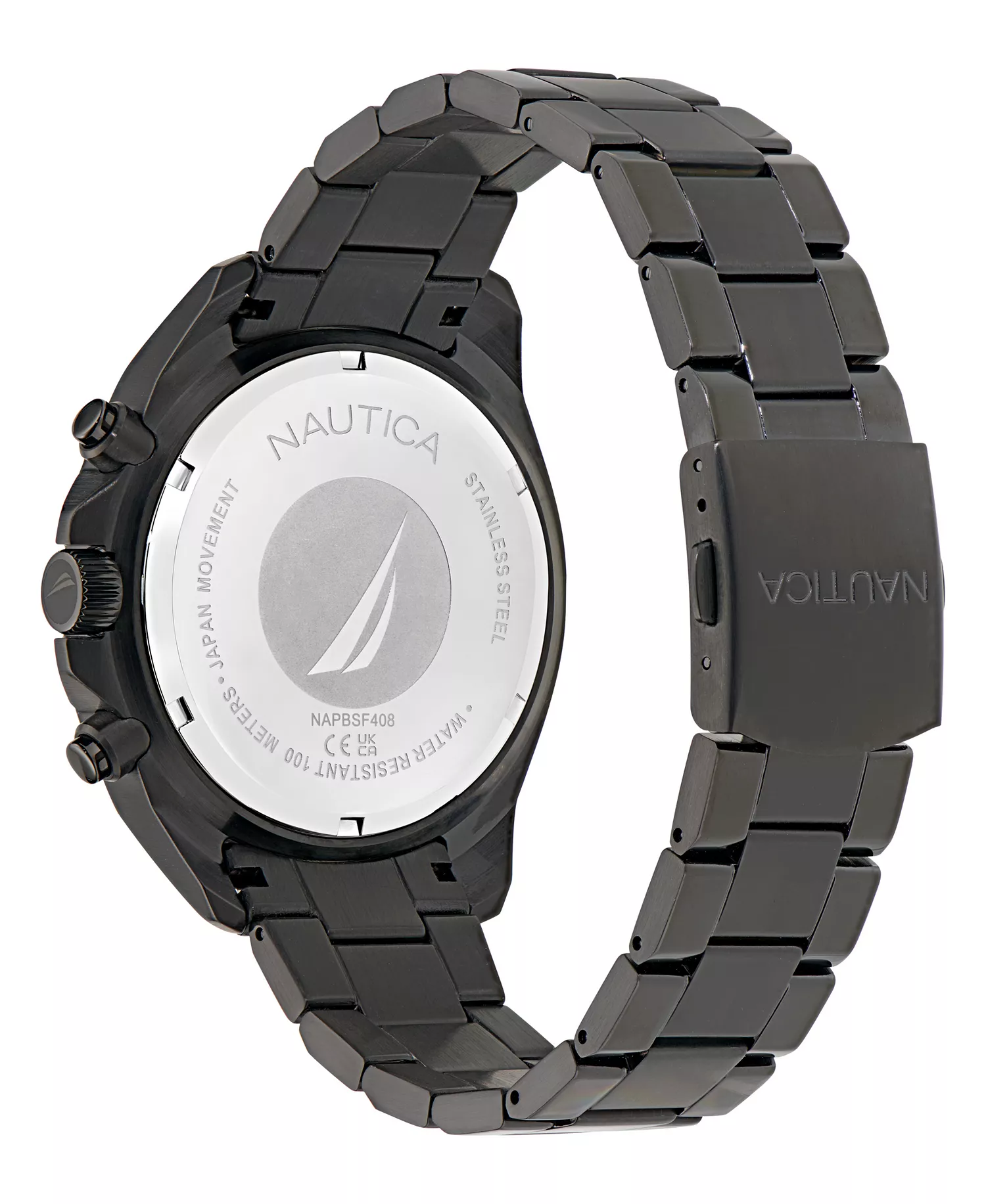 Men's Chronograph Black Stainless-Steel Watch, 46mm - Black - No Size