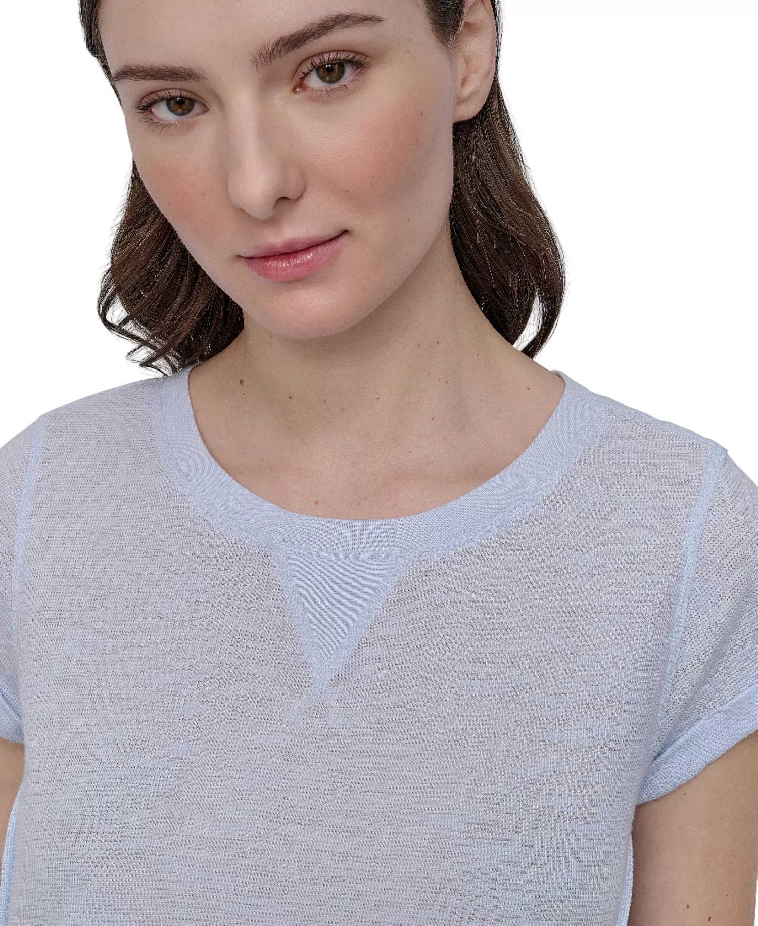 Women's Mini Slub Waffle Short Sleeve Top - Skyway Blue - XS