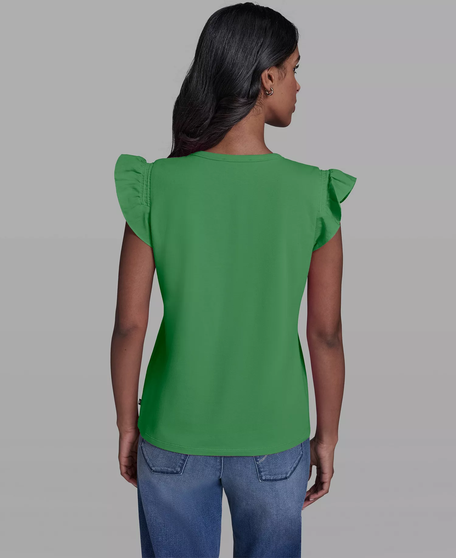 Women's Scallop Trim Boat Neck Top - Ballet Slipper - L