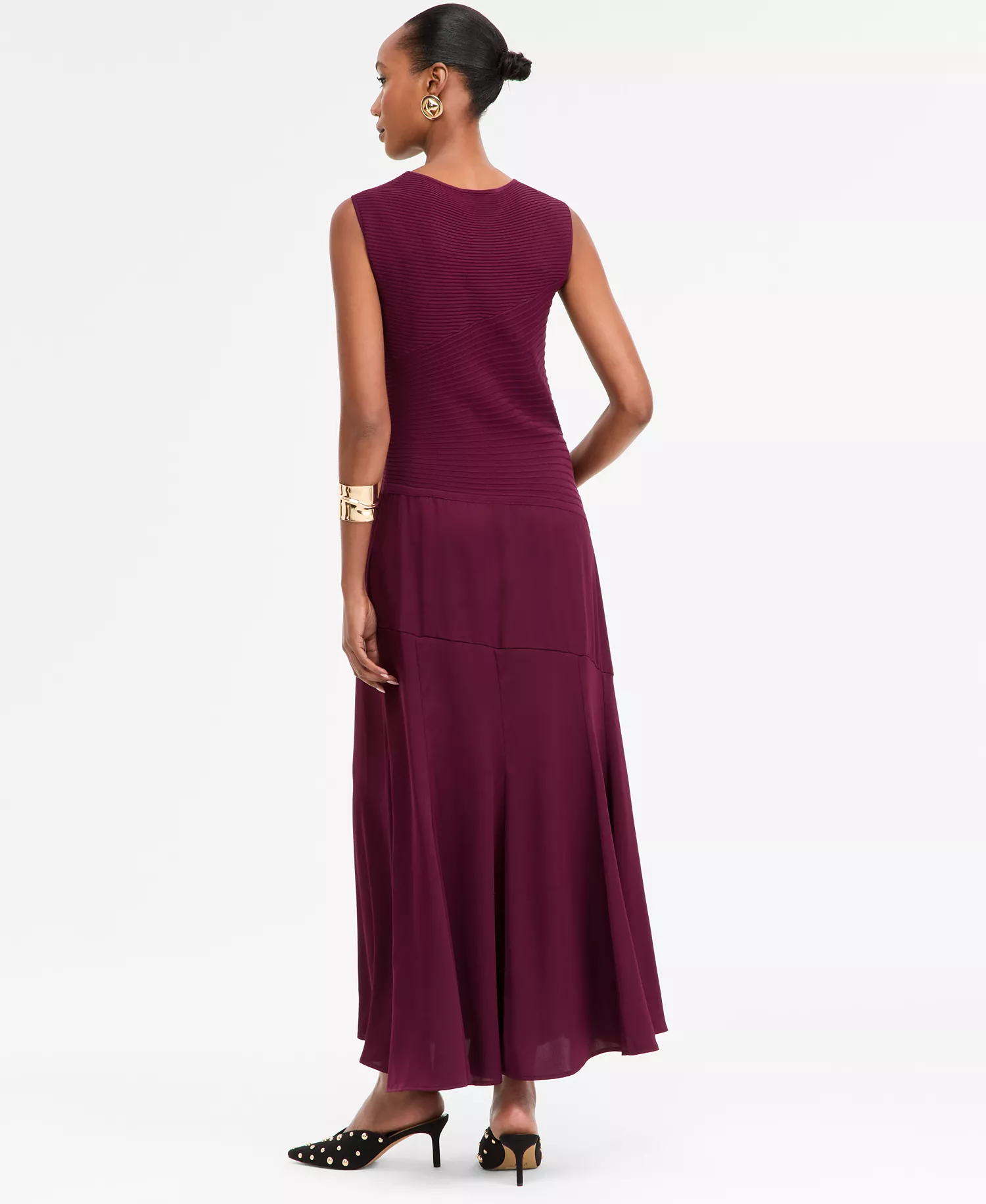 Women's Mixed-Media Sweater Dress, Macy's Exclusive  - Berried Treasre - XS