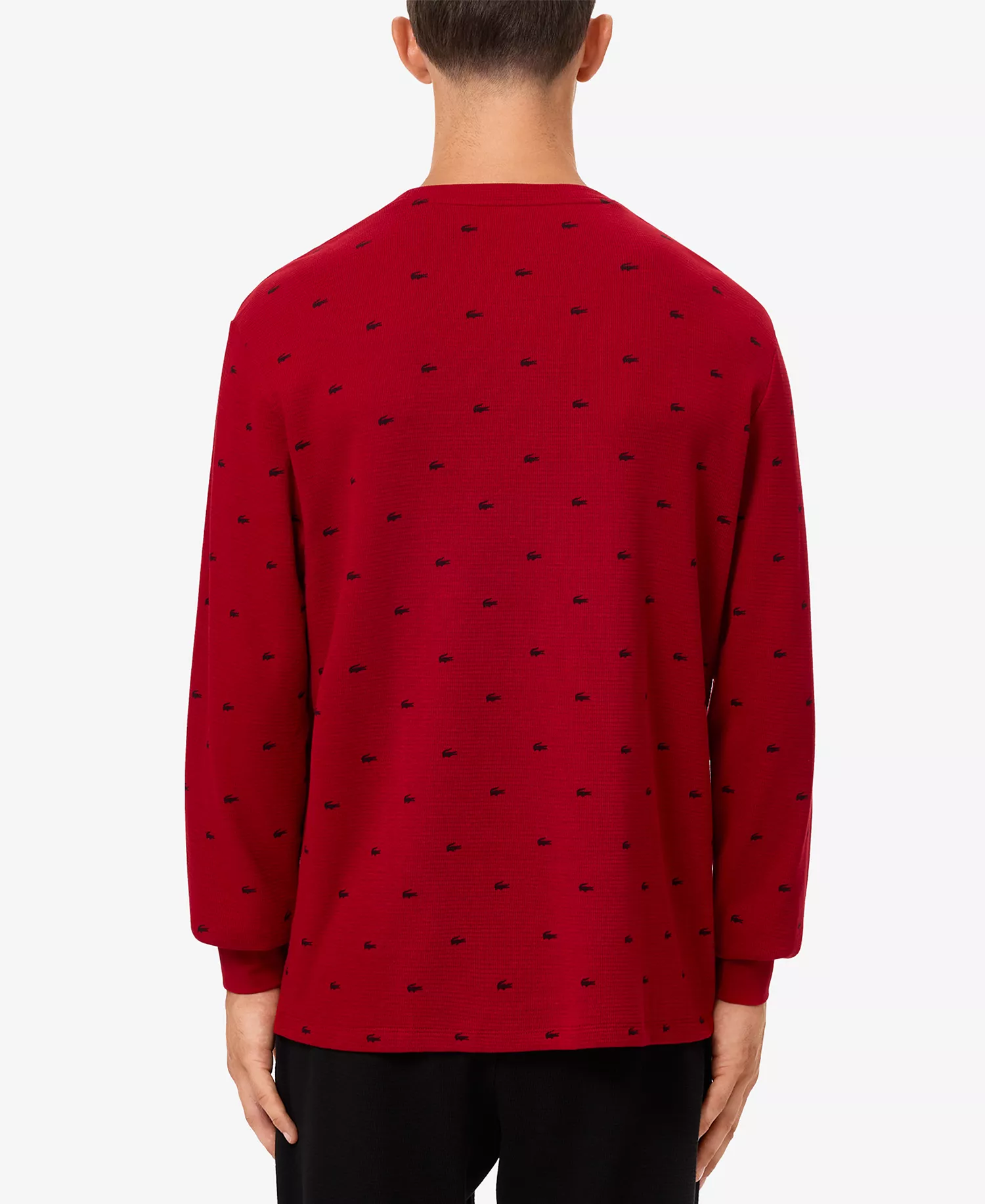 Men's All Over Crocodile Waffle-Knit Thermal Shirt - Ladybird - 2XL