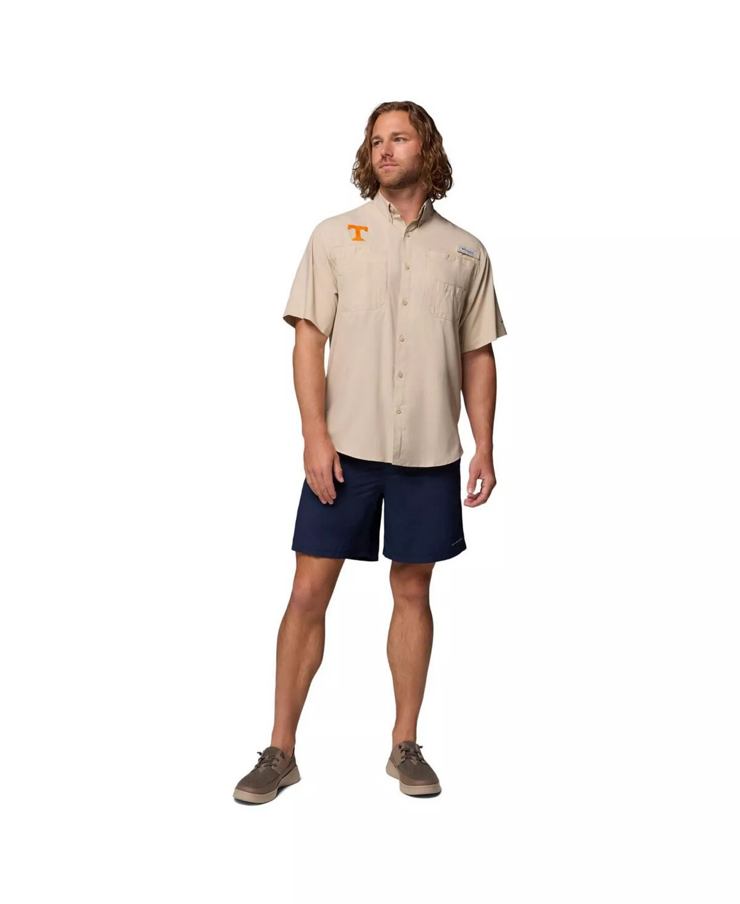 Men's Tan Tennessee Volunteers Tamiami Omni-Shade Button-Down Shirt - Tan - L