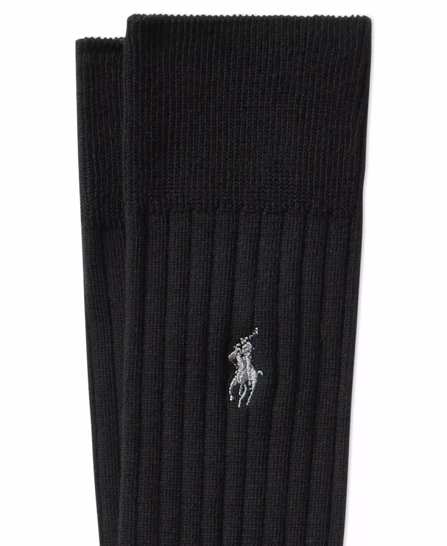 Men's Embroidered Trouser Socks - Black - 10-13