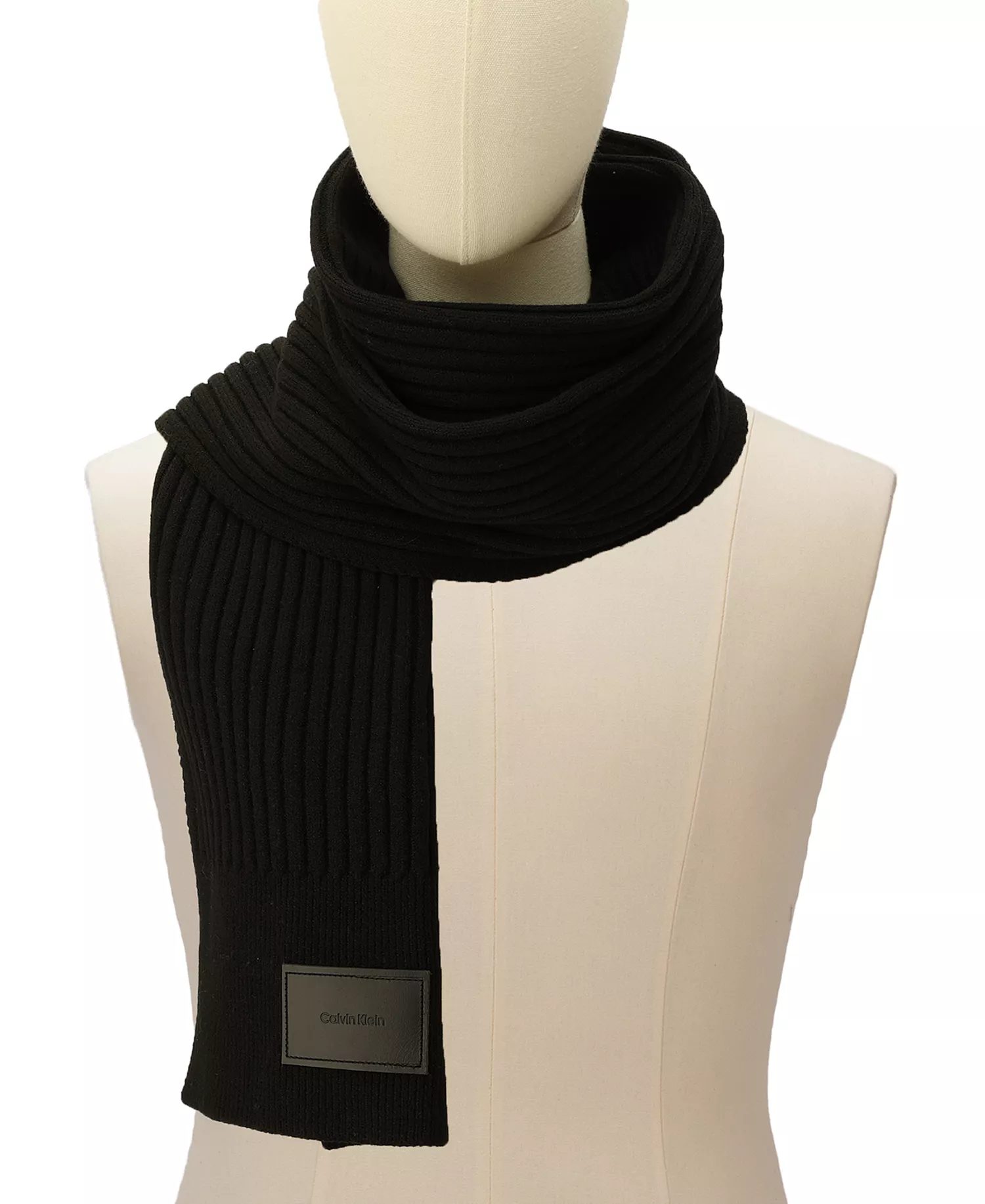 Men's Mixed Stitch Scarf - Black - ONE SIZE
