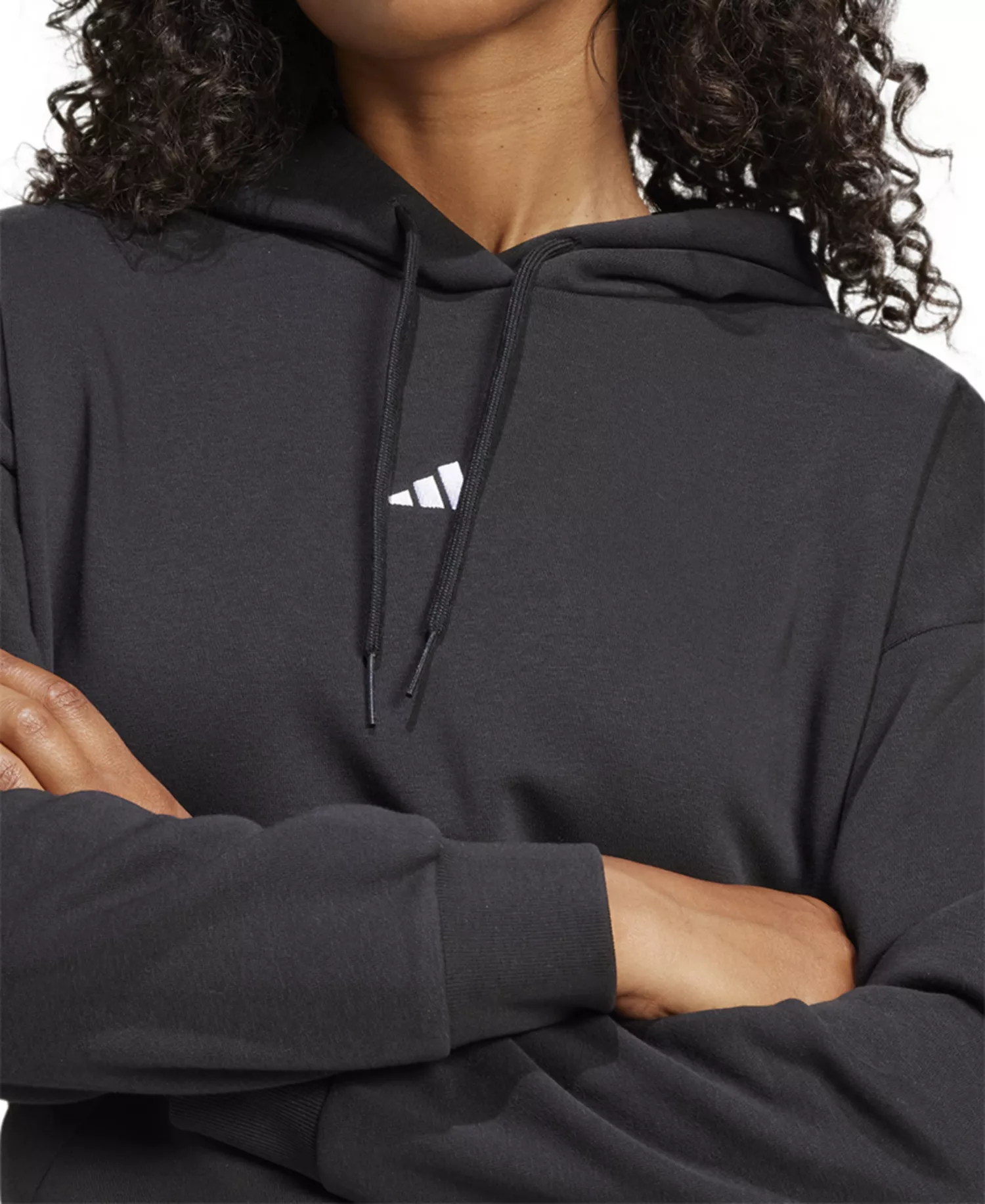 Women's Essentials Long-Sleeve Logo Hoodie - Black/white - 2XL