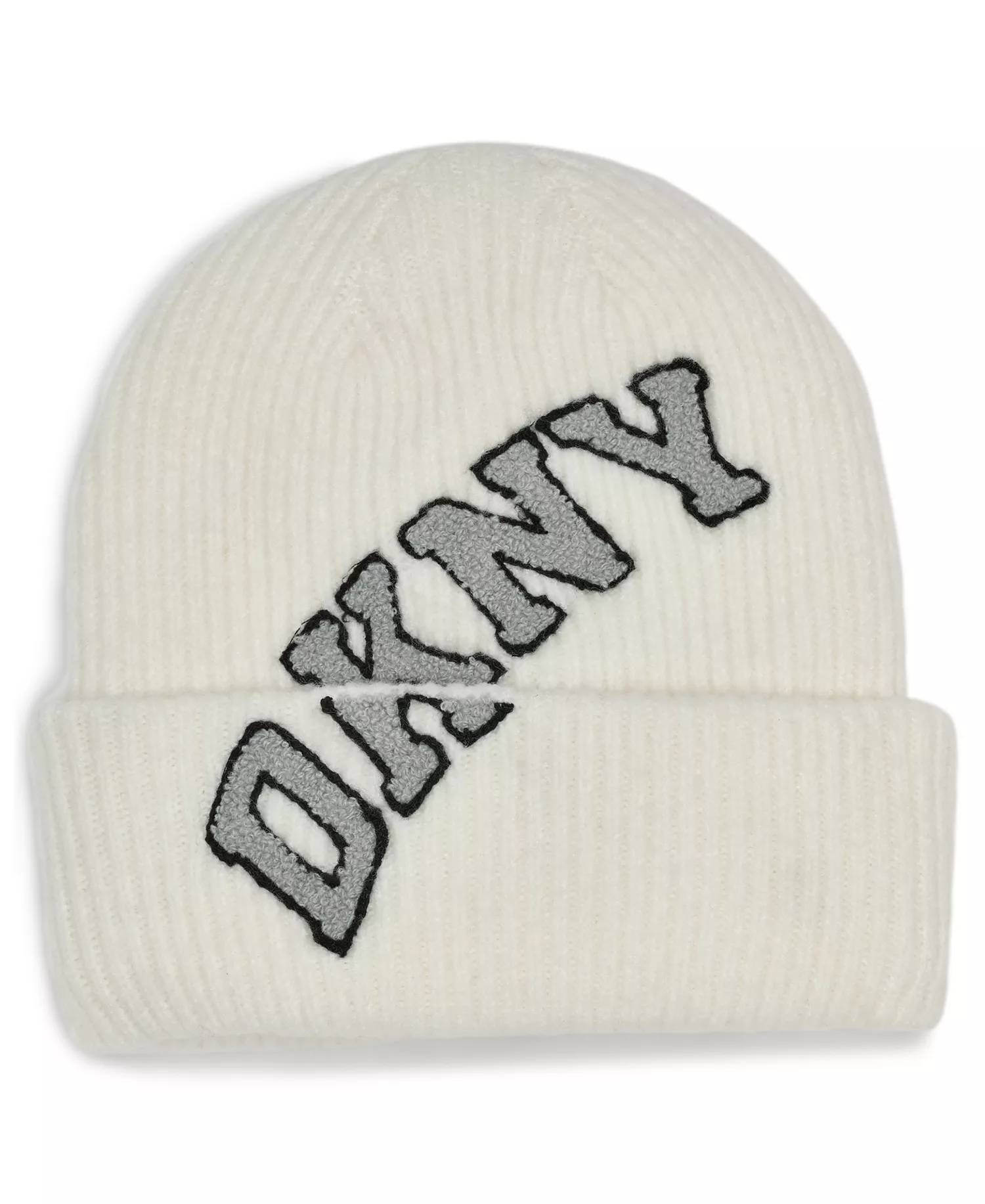 Women's Varsity Knit Logo Beanie - Ivory - ONE SIZE