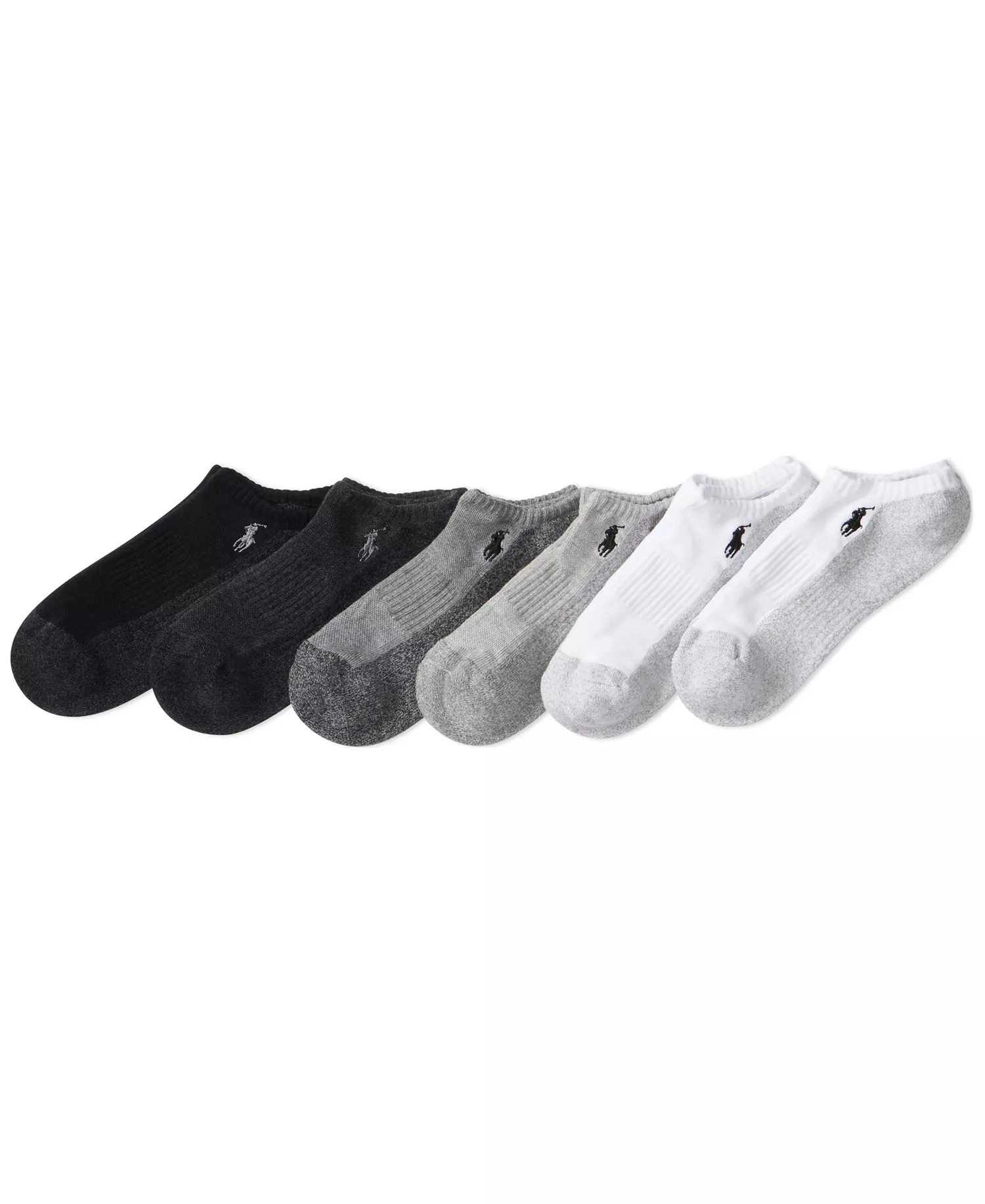 Men's 6-Pack Performance Low Cut Sock Set - Black/Charcoal/Gray/Off white/White - 7-12