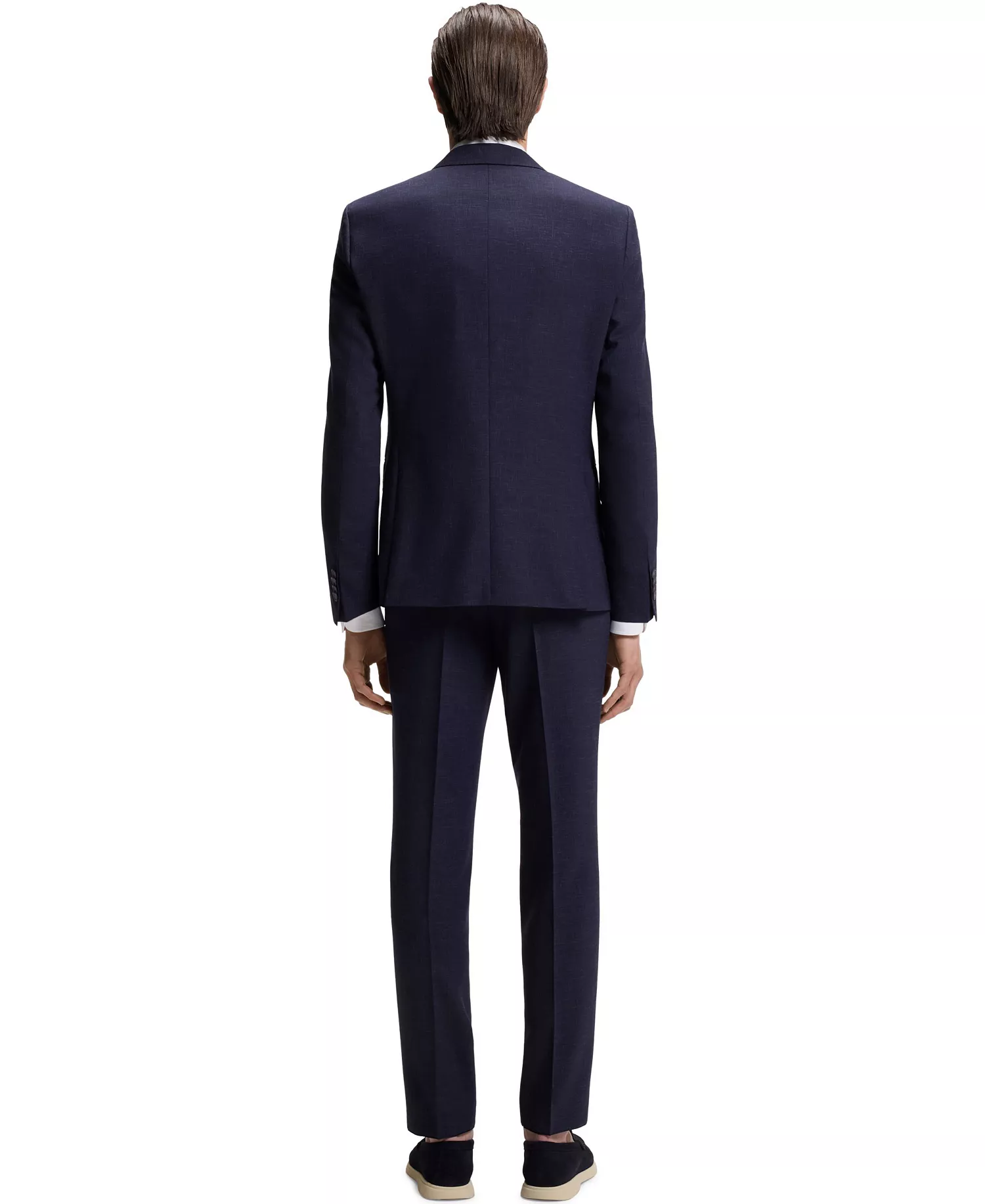 BOSS by Men's Micro-Patterned 2-Piece Slim-Fit Suit - Dark Blue - 36R