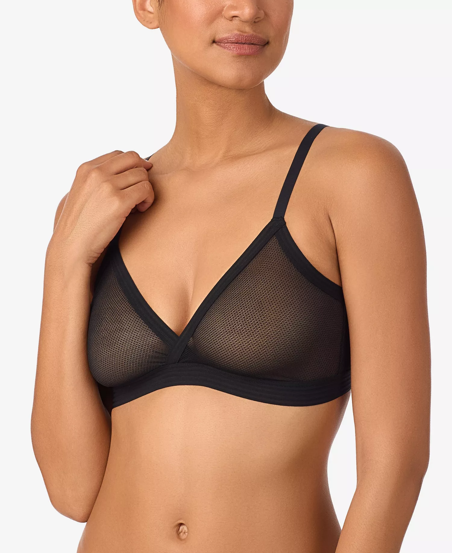 Women's Sheer Stripe Bralette DK7626 - Black - S