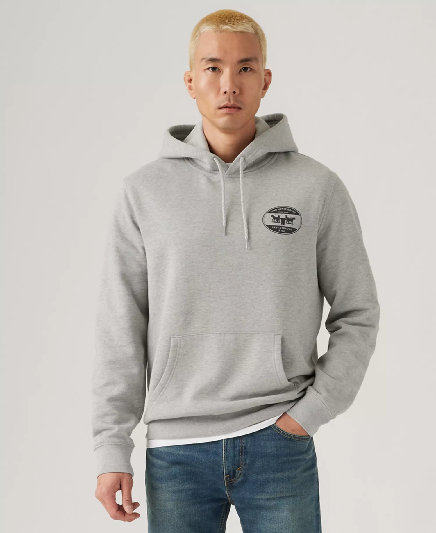 Men's Standard-Fit Batwing Logo-Print Hoodie  - Heather Gray - 2XL