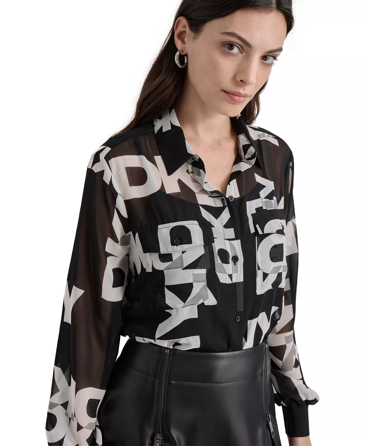 Women's Logo Long-Sleeve Shirt - Blk/ivory - L