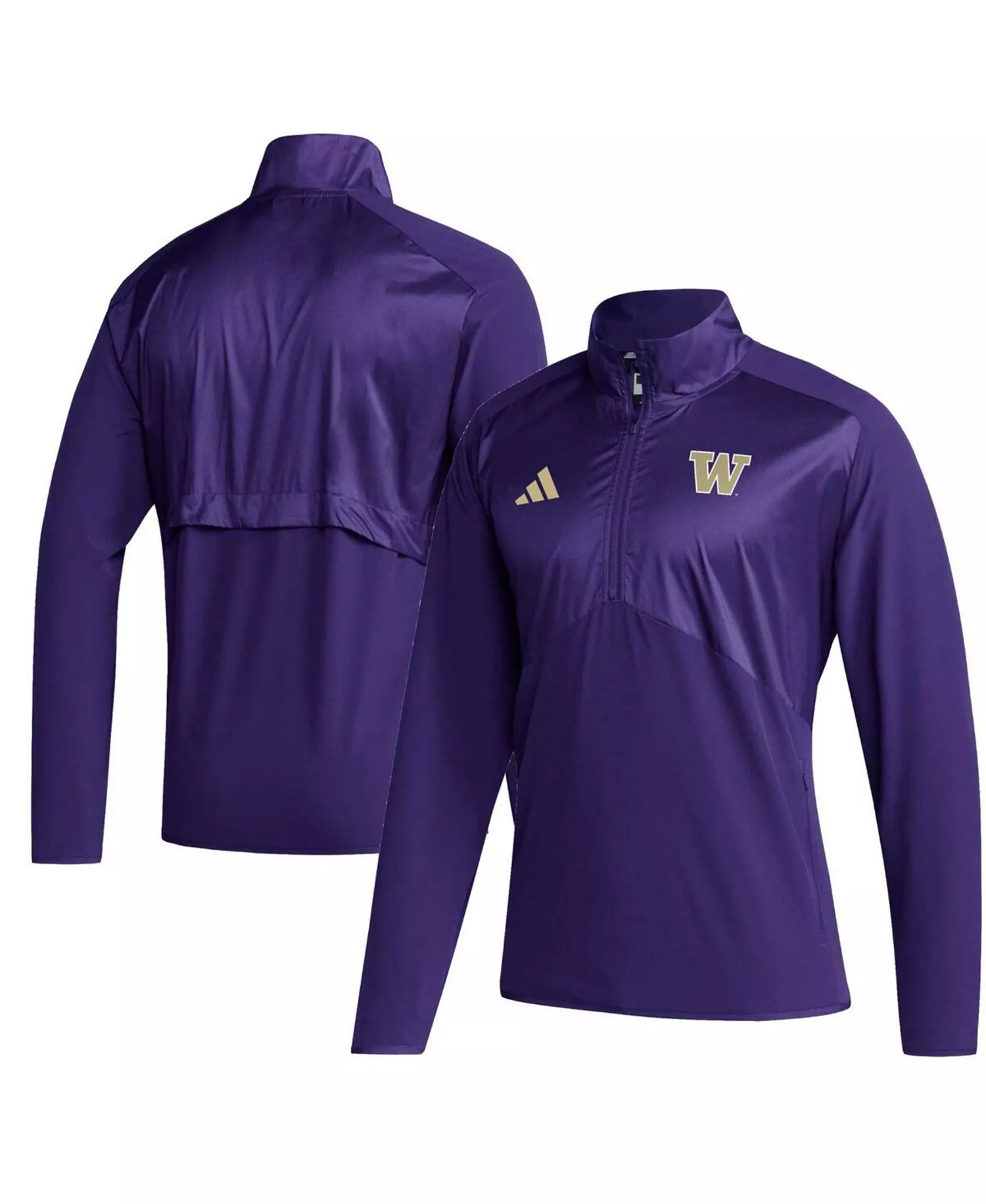 Men's Purple Washington Huskies Sideline AEROREADY Raglan Sleeve Quarter-Zip Jacket - Purple - 2XL