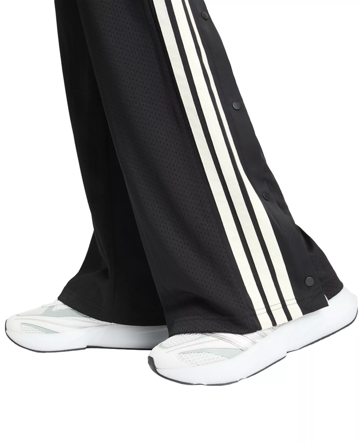 Women's Stadium Mesh Sportswear Pants - Black/off White/crystal Linen - 2XL