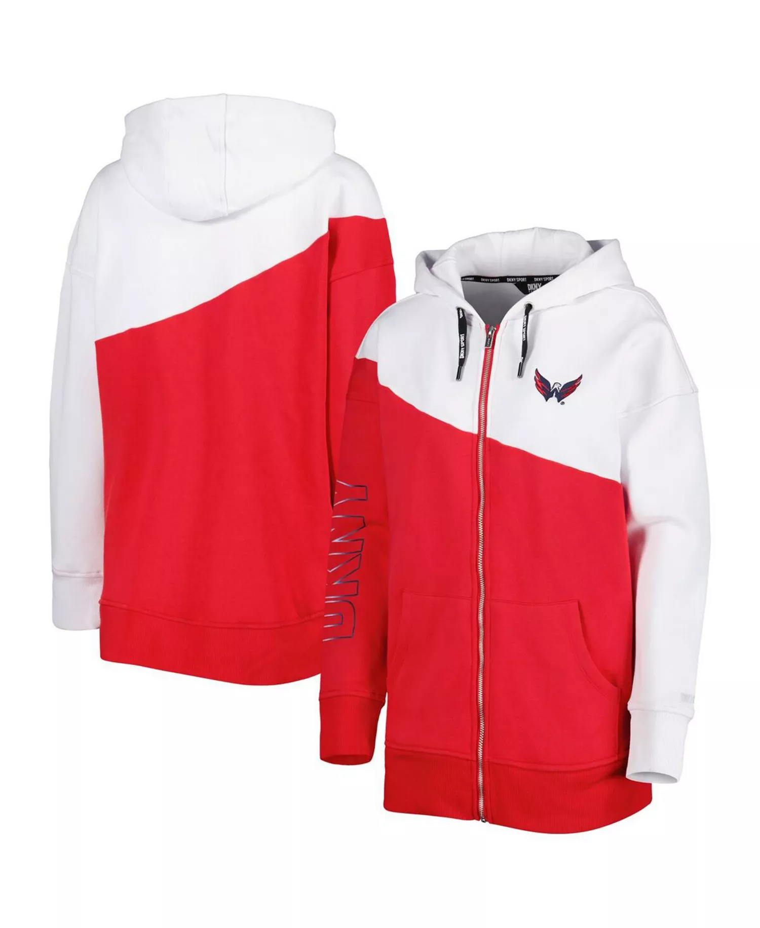 Women's Red, White Washington Capitals Gina Full-Zip Hoodie - Red, White - L