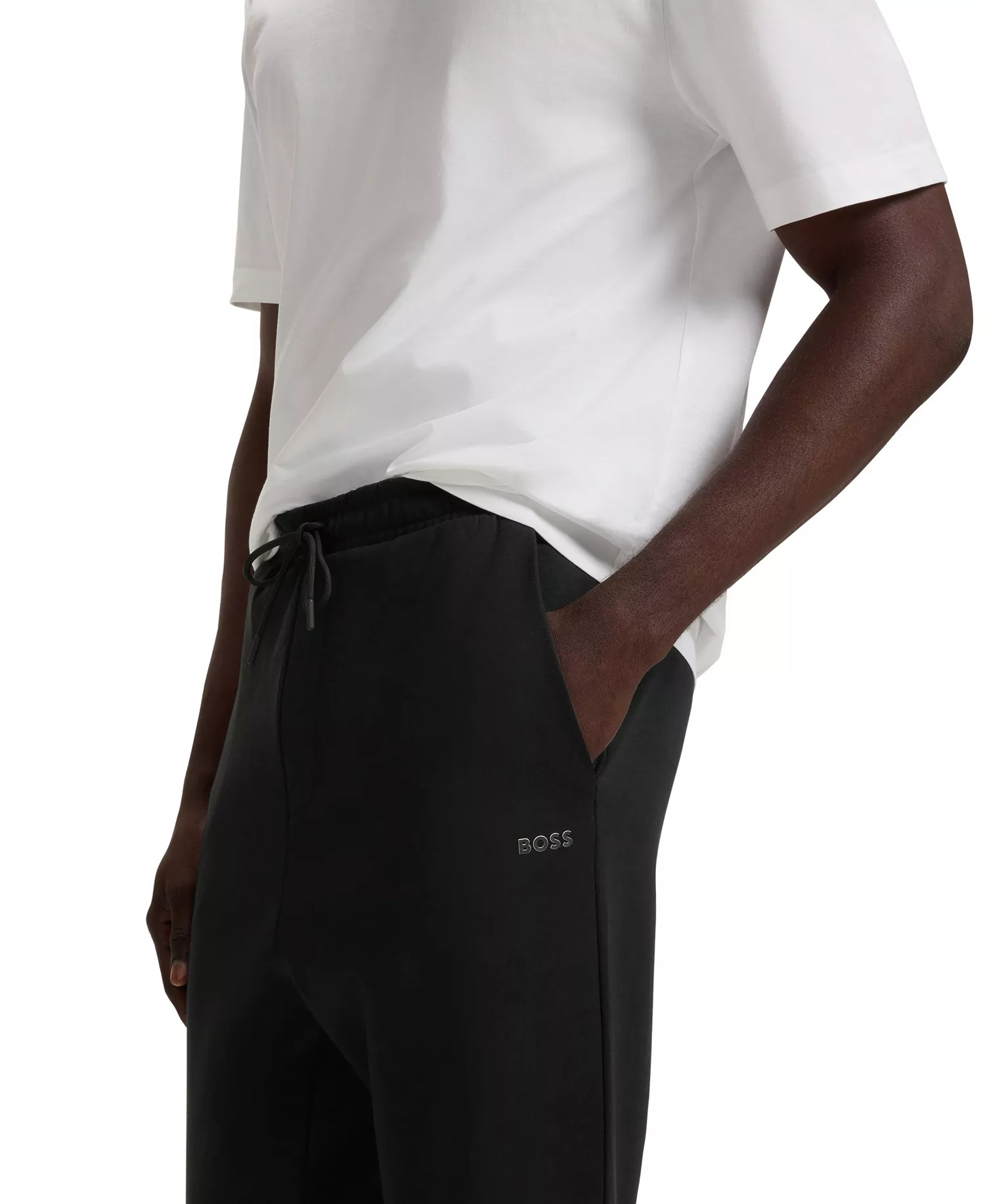 Men's Logo Print Tracksuit Bottoms - Black - L