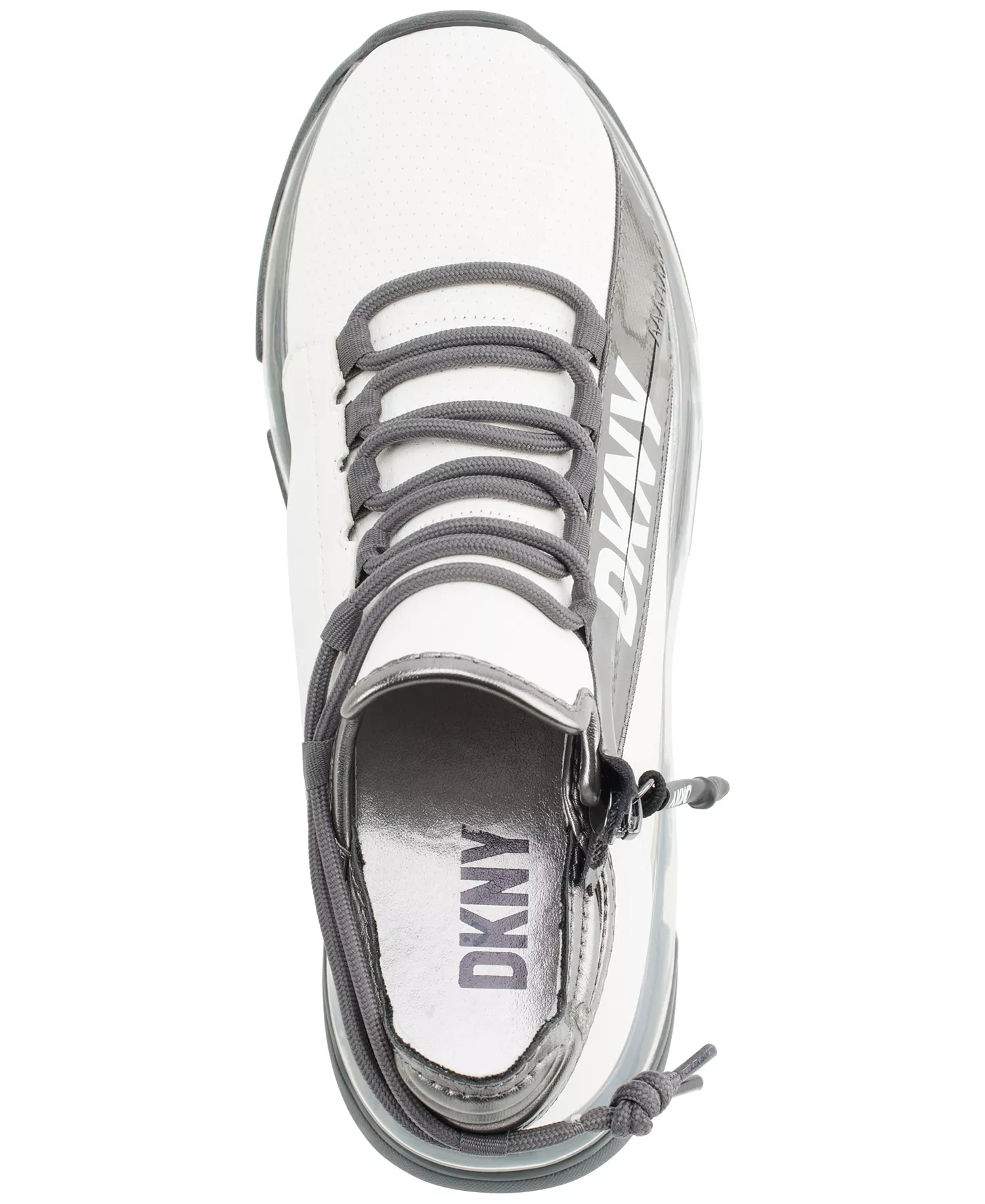 Women's Tokyo Lace-Up Zip Sneakers - White/ Gunmetal - 6M