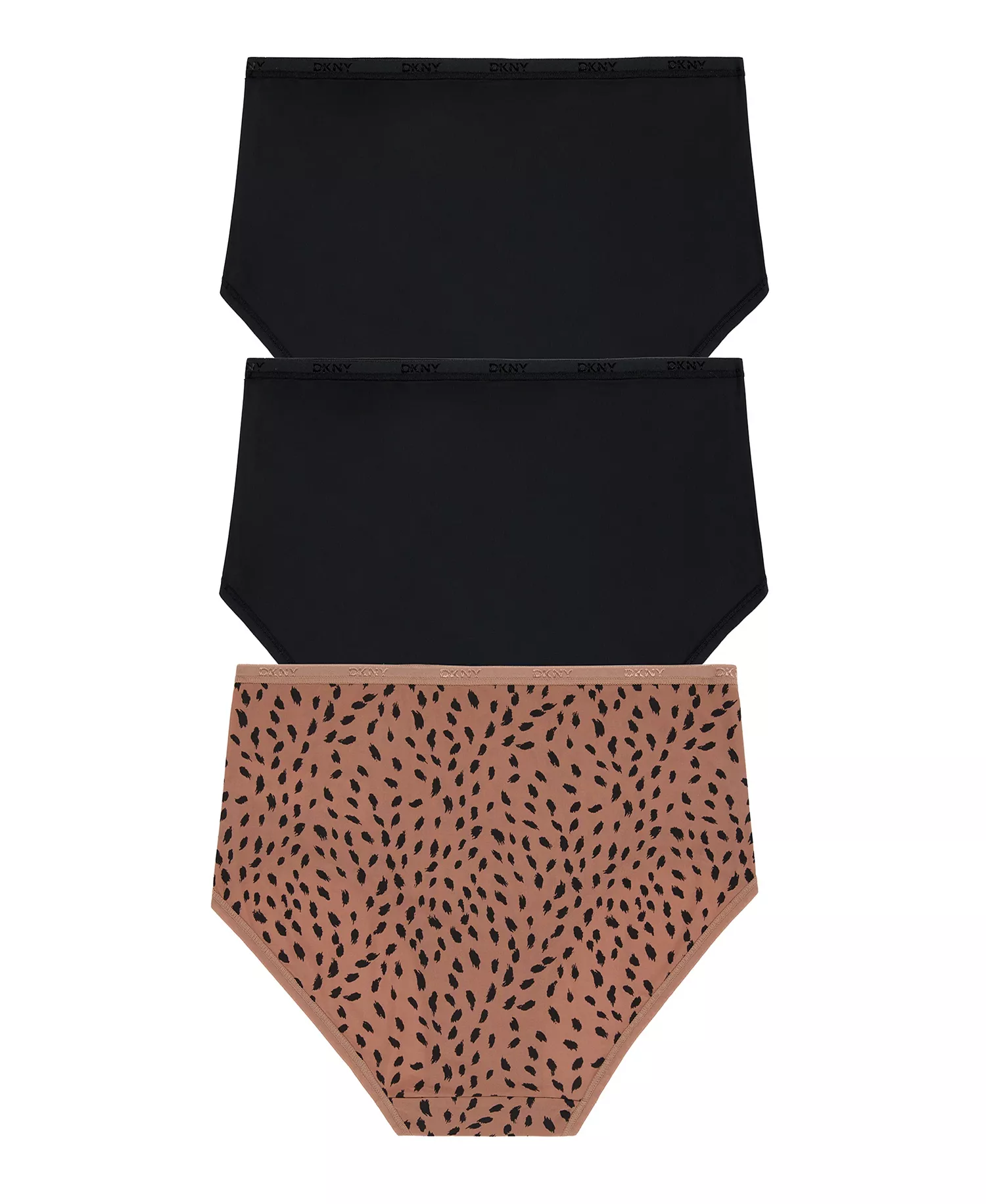 Women's Micro Brief Underwear 3 Pack DK8305P3 - BlackAnimalPrt - L