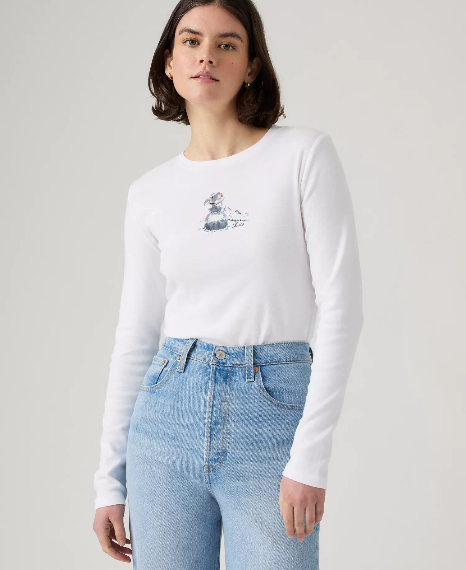 Women's Graphic Essential Long Sleeve T-Shirt - White - L