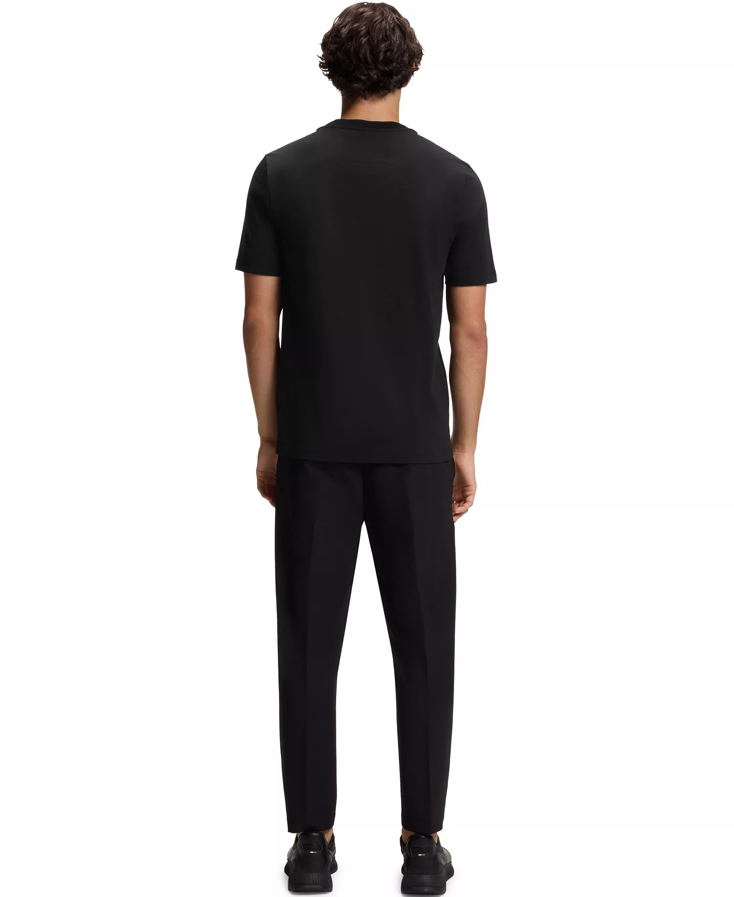 Men's Cotton Logo Crew Neck T-Shirt - Black - 2XL