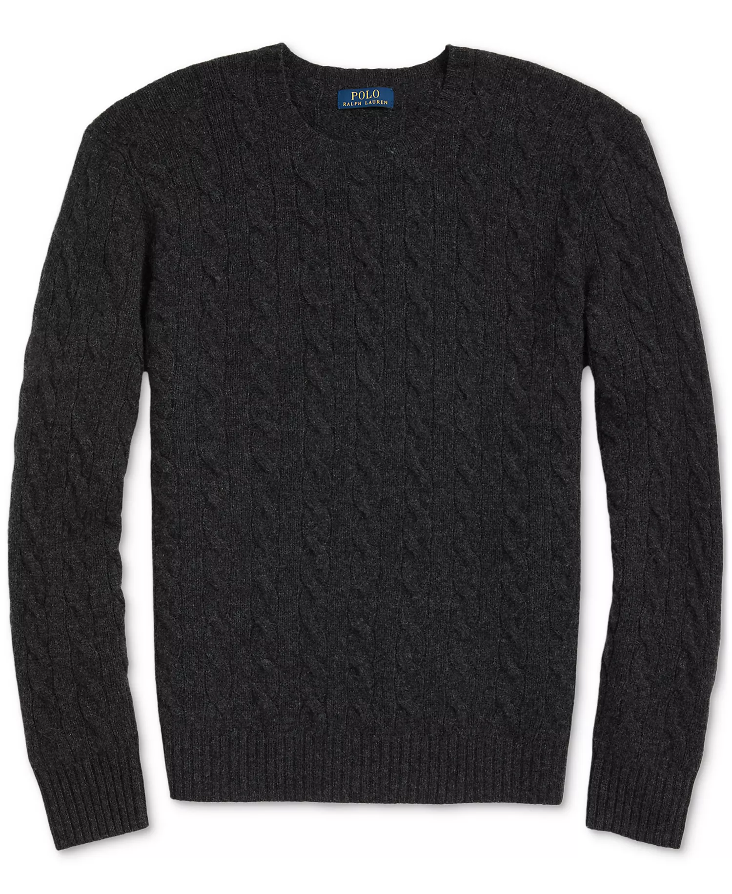 Men's Wool-Cashmere Cable-Knit Sweater - Dark Granite Hthr - 2XL