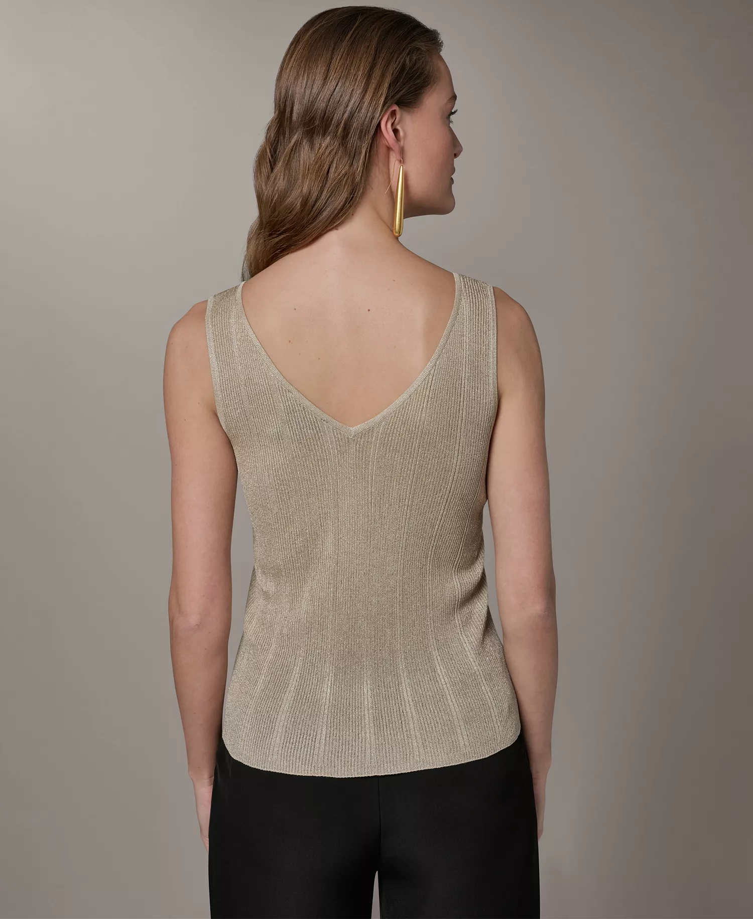 Women's Ribbed Tank Top - Light Gold - L