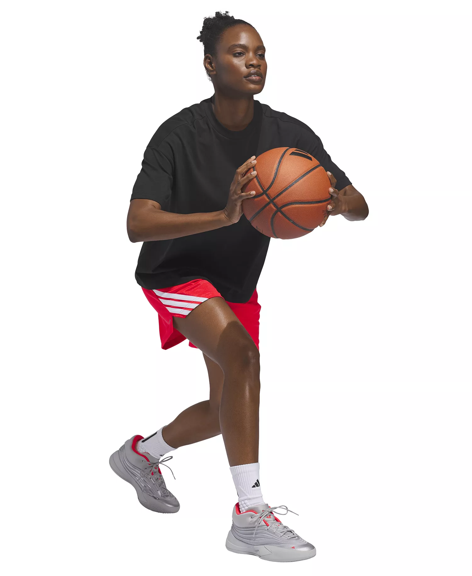 Women's 3-Stripe Basketball Shorts - Black - 2XL
