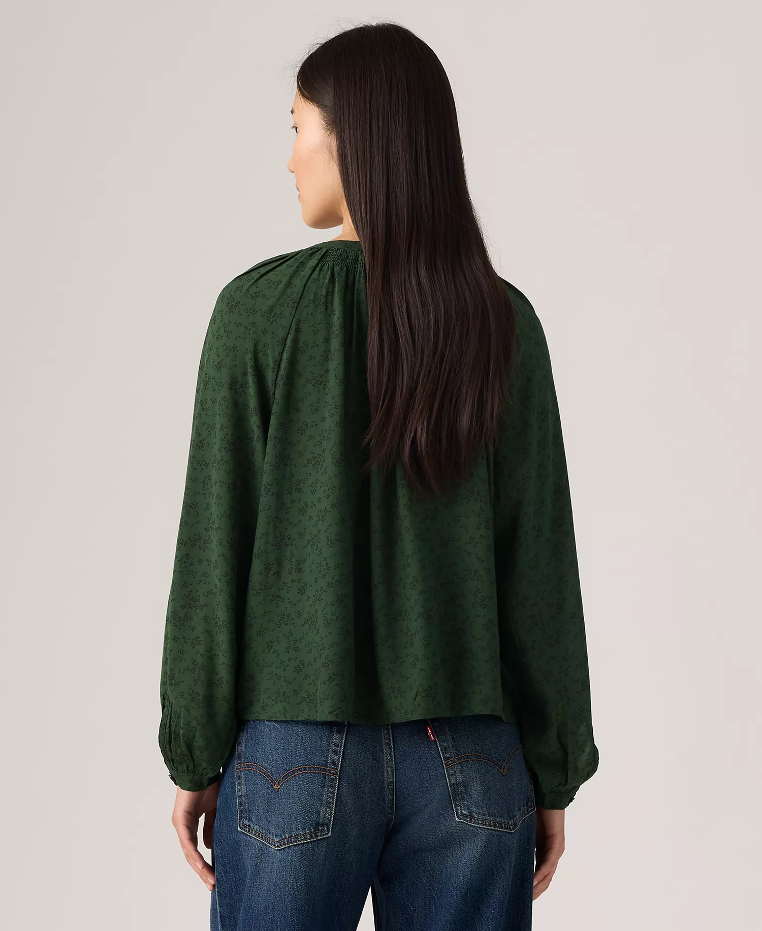 Premium Women's Estelle Long Sleeve Top - Curie Floral Mountain View - S